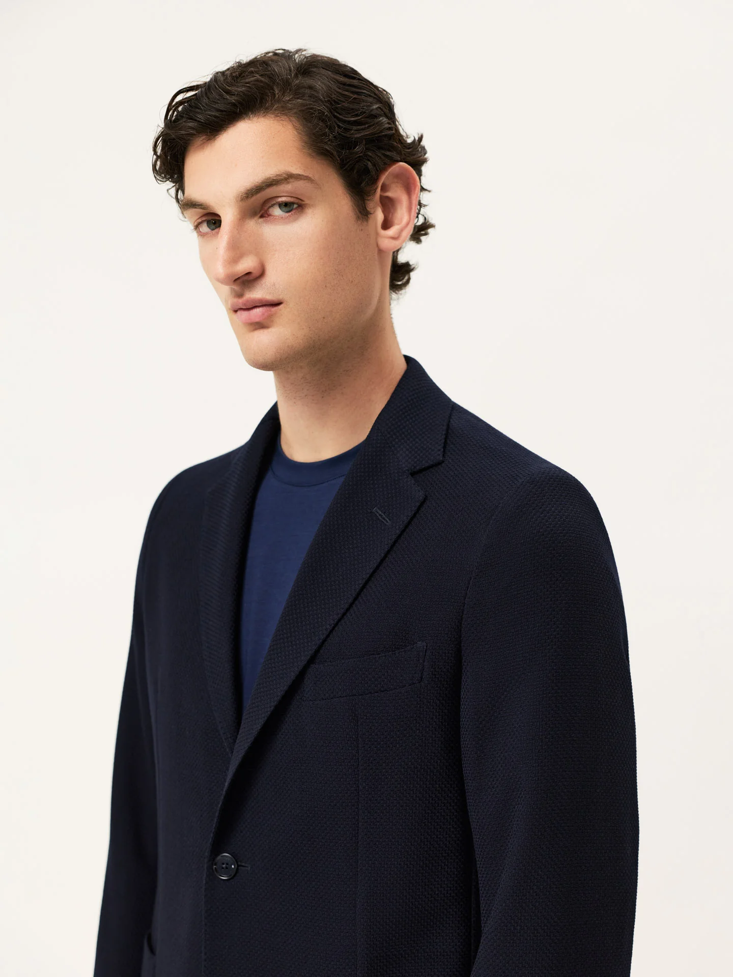 Blazer em Malha Texturada Italiana em Lã Stretch - Image 3