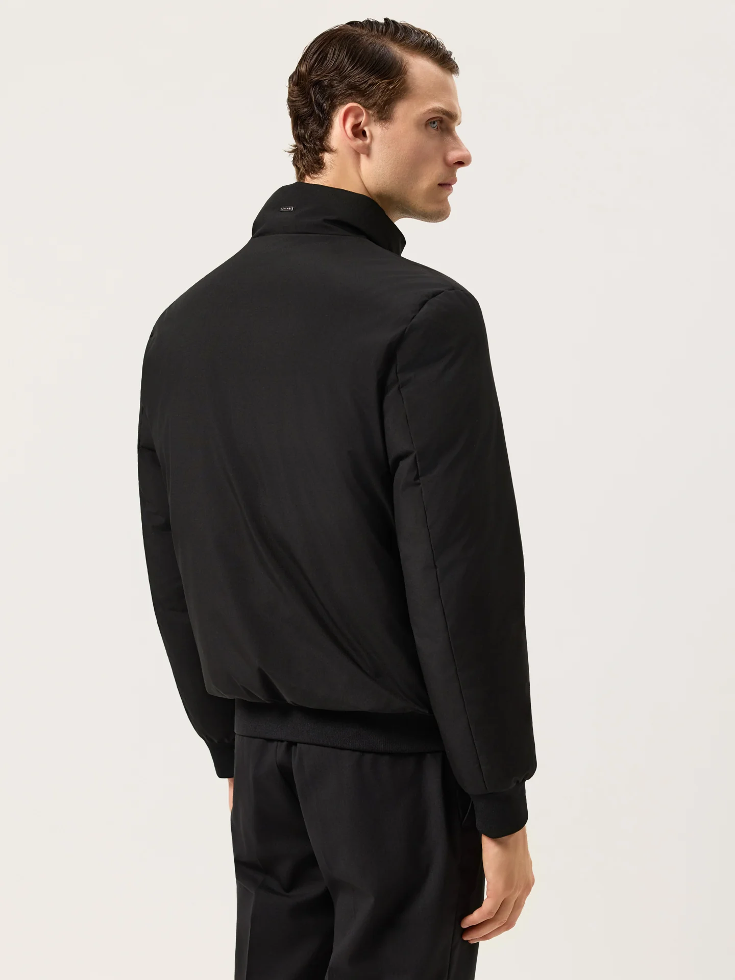 Bomber de Penas Verdadeiras com Acabamentos em Malha Canelada - Image 3