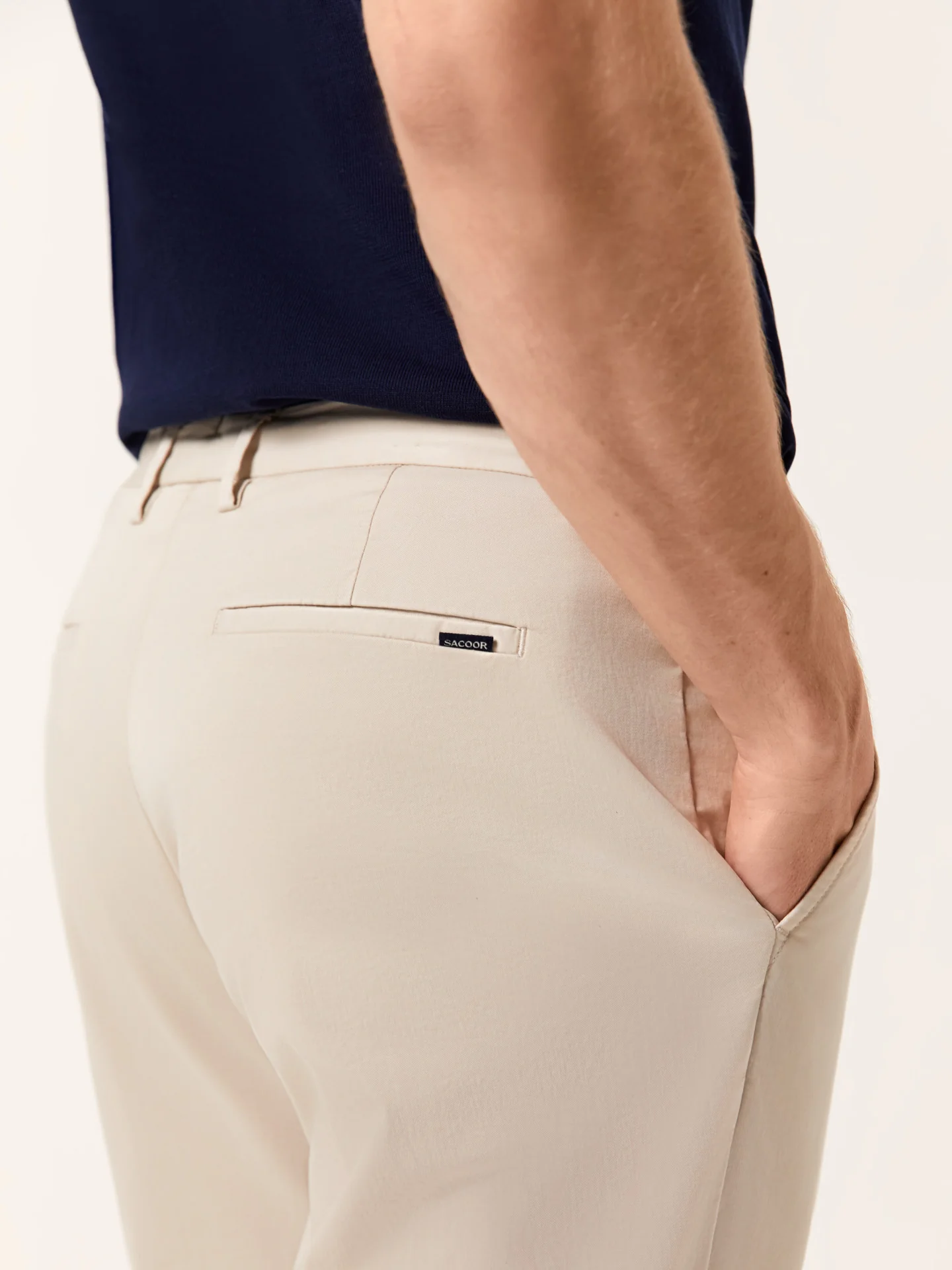 Calças casuais de sarja slim fit garment dye - Image 4