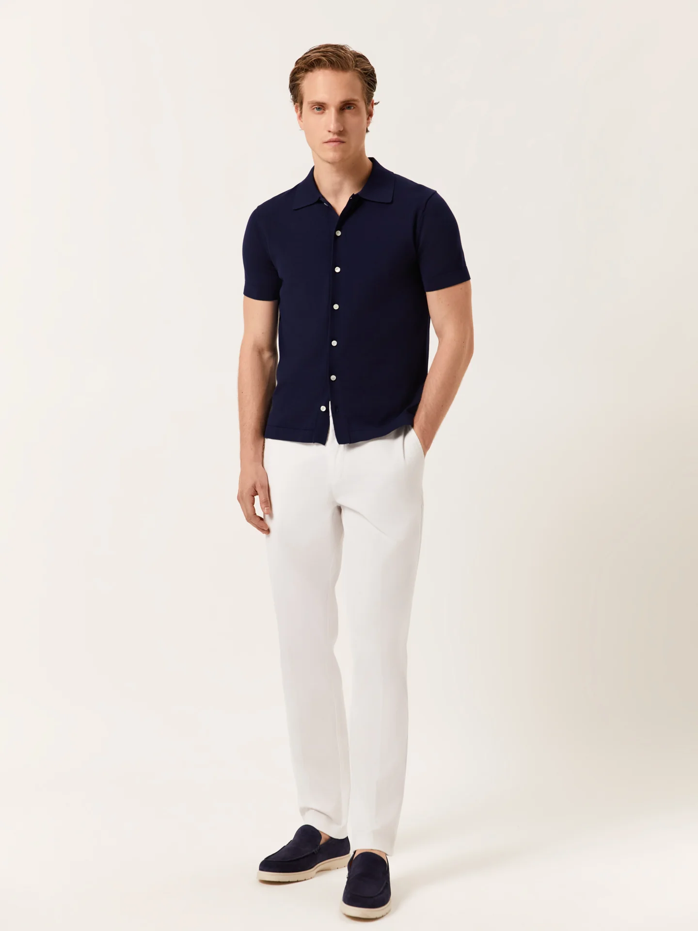 Calças casuais de sarja slim fit garment dye - Image 6