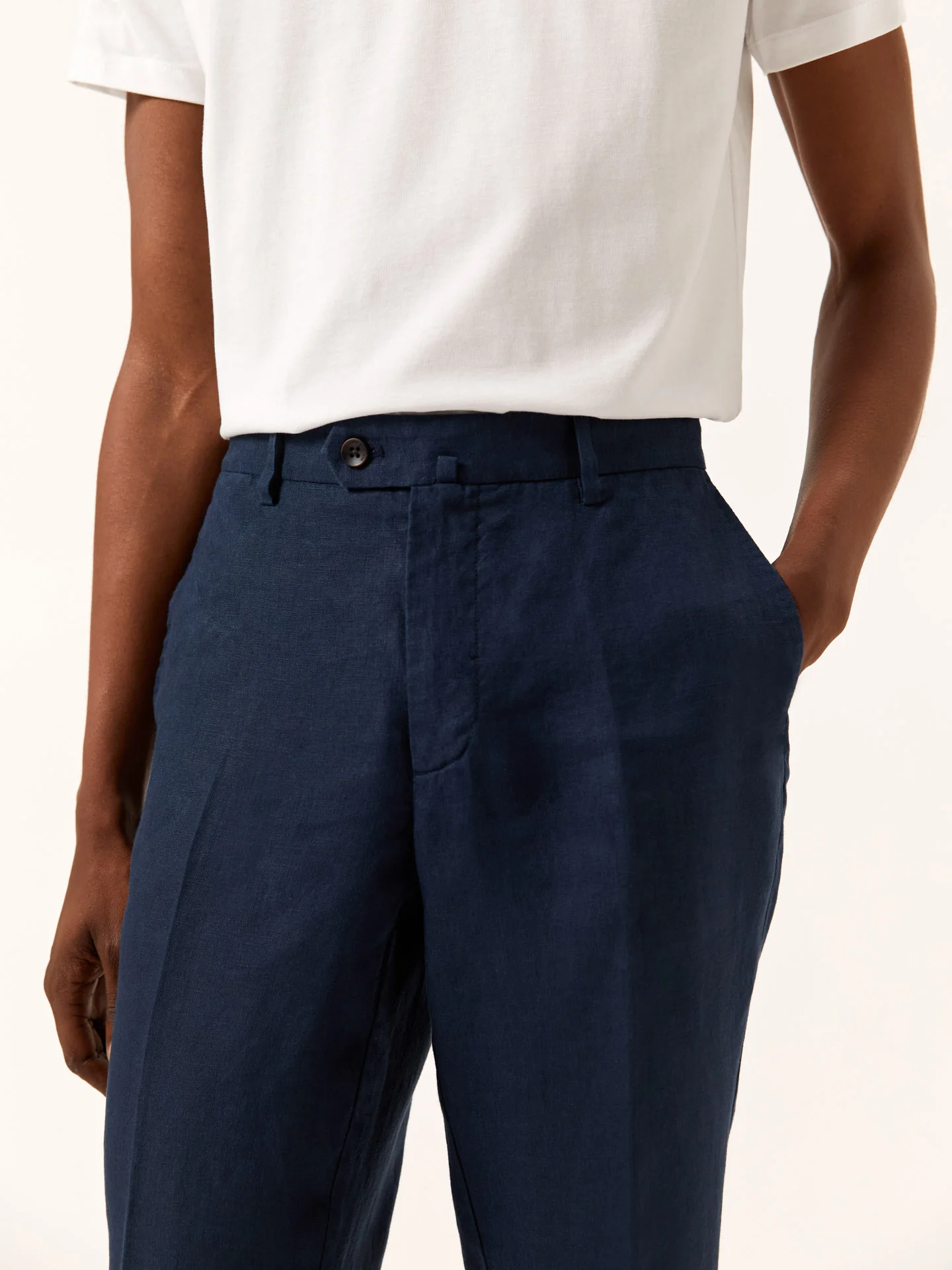 Calças casuais regular fit de linho - Image 3