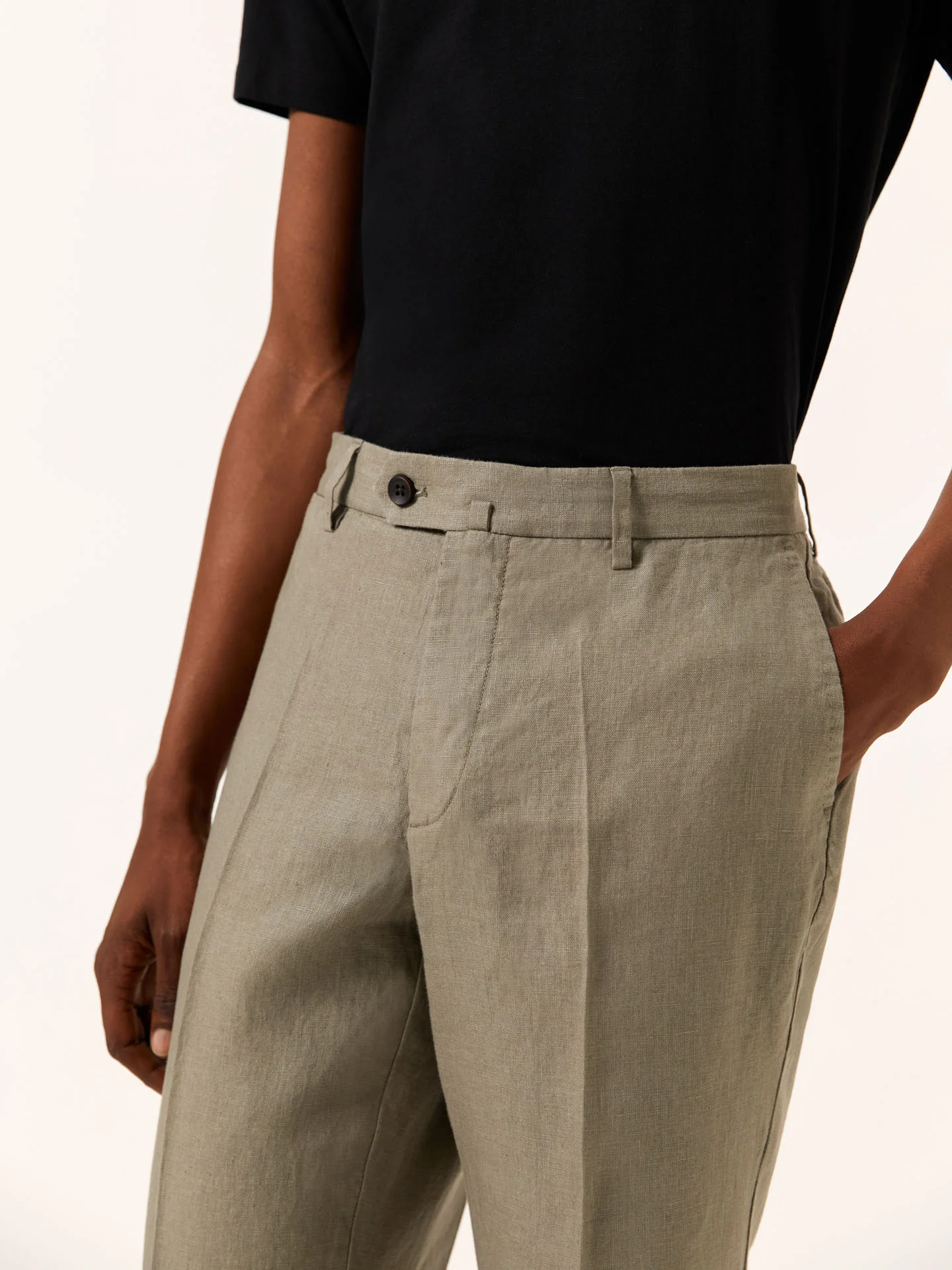 Calças casuais regular fit de linho - Image 8