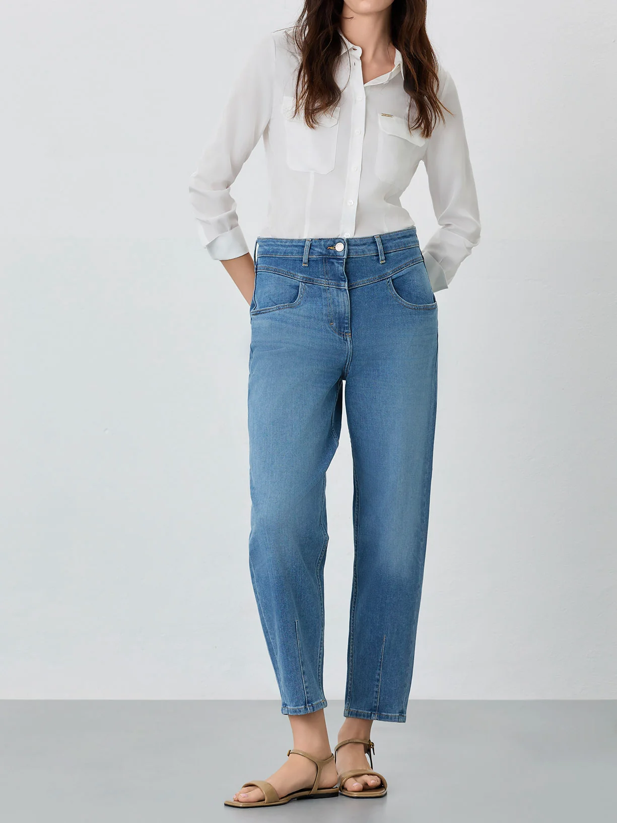 Calças de ganga com efeito ballon - Image 10