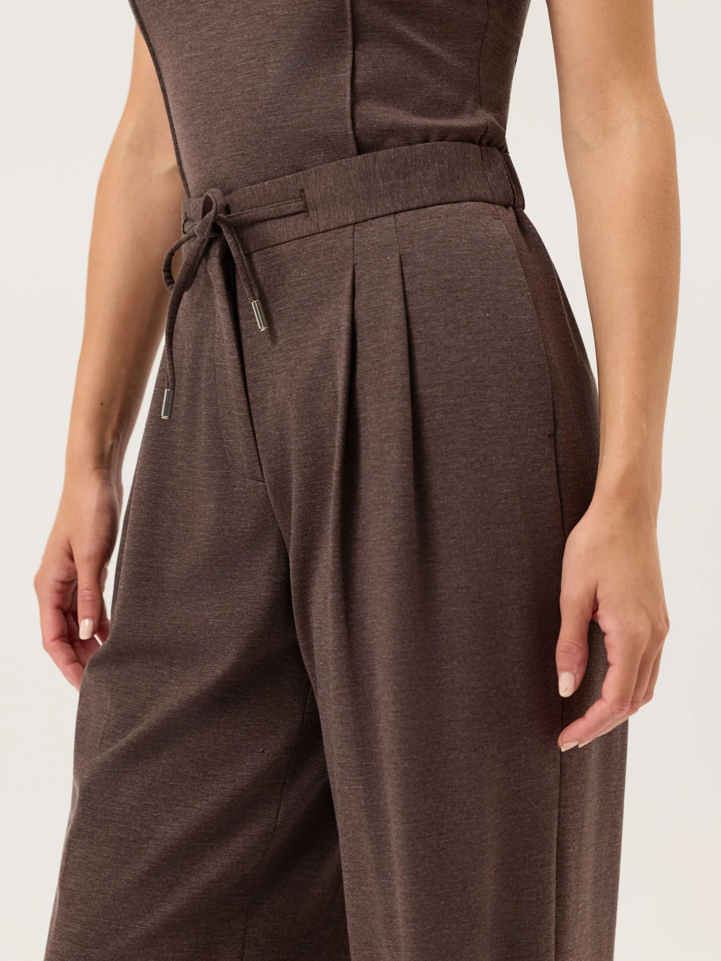 Calças Loose Fit com Cintura Elástica da Edição Luxe Leisure em Mistura de Rayon - Image 3