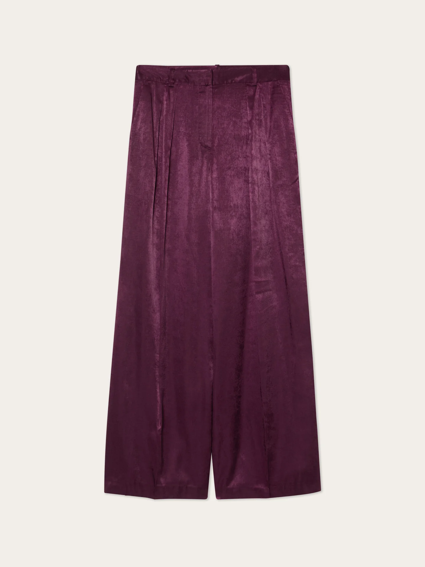 Calças Loose Fit com Pregas na Frente em Mistura de Rayon - Image 4