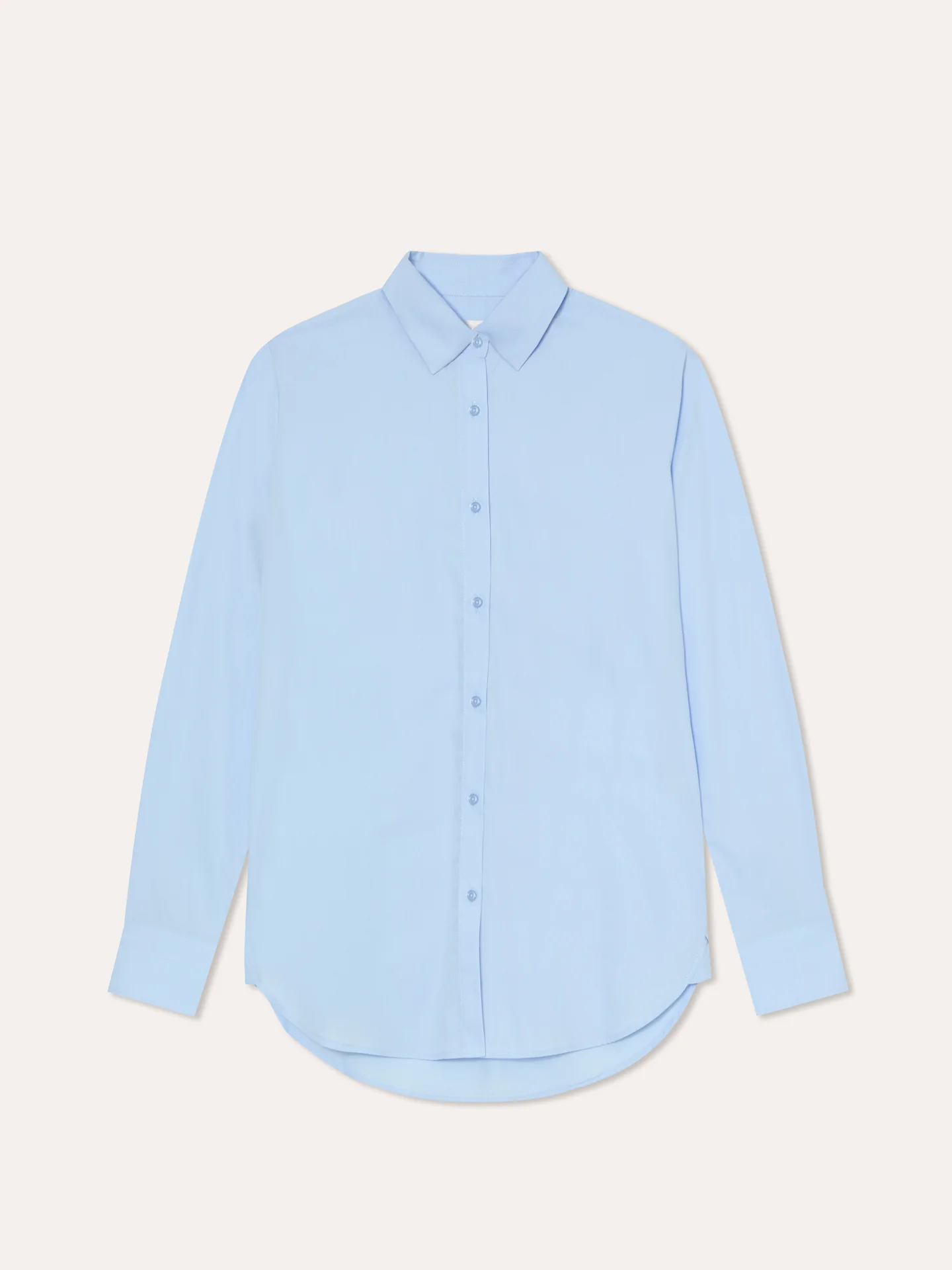 Camisa com colarinho aberto slim fit K-easy em popeline lisa - Image 5