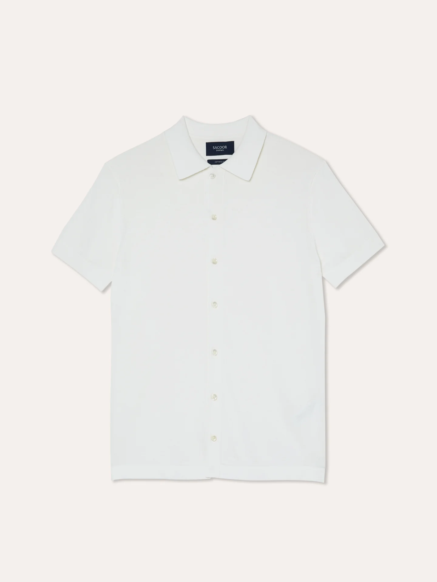 Camisa de malha de manga curta em mistura de algodão e seda - Image 10