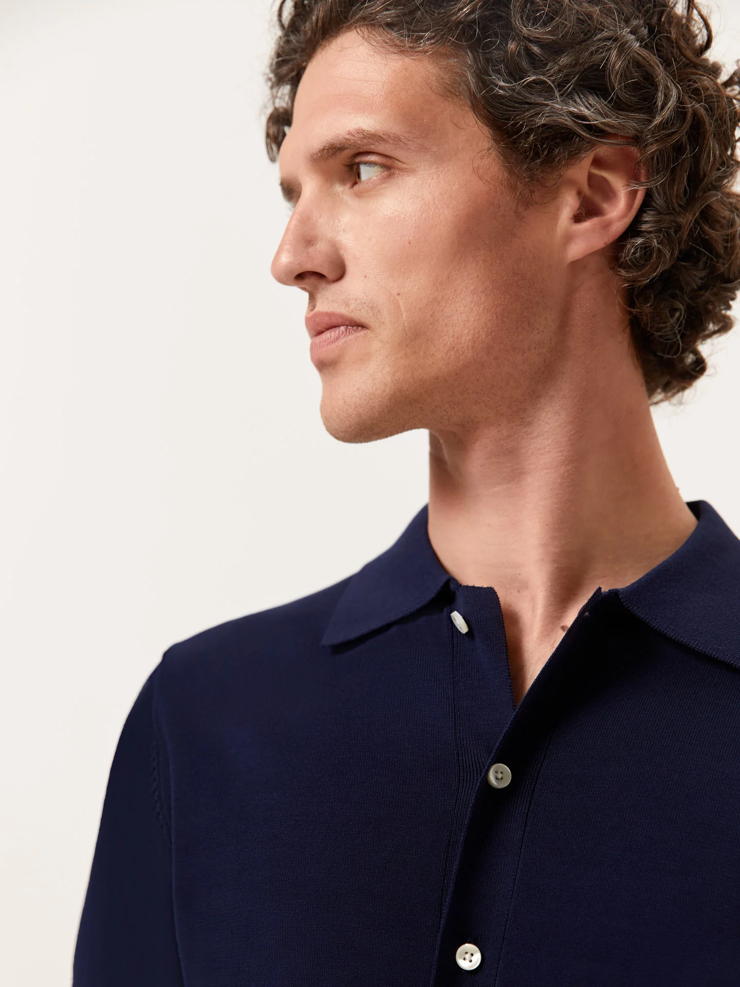 Camisa de malha de manga curta em mistura de algodão e seda - Image 3