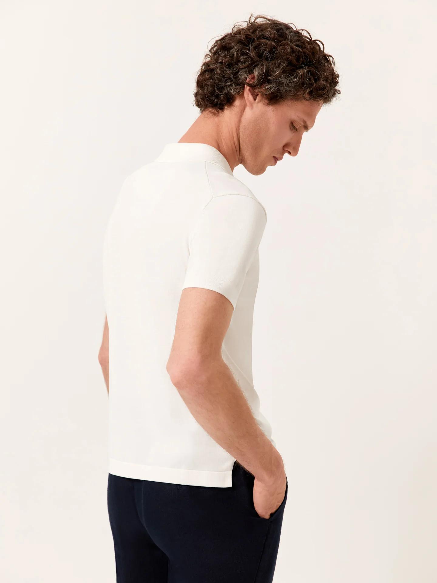 Camisa de malha de manga curta em mistura de algodão e seda - Image 9