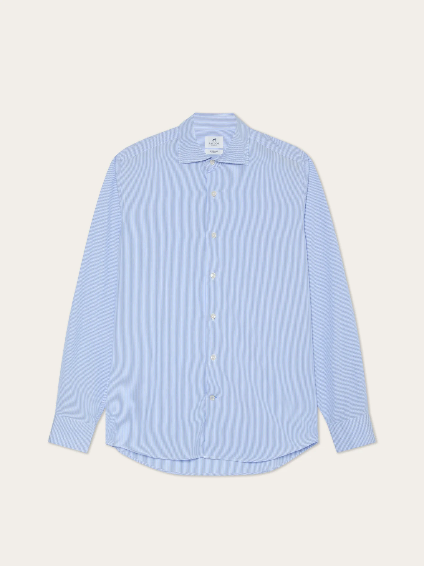 Camisa Formal Slim Fit de Riscas com Colarinho Newport - Image 4