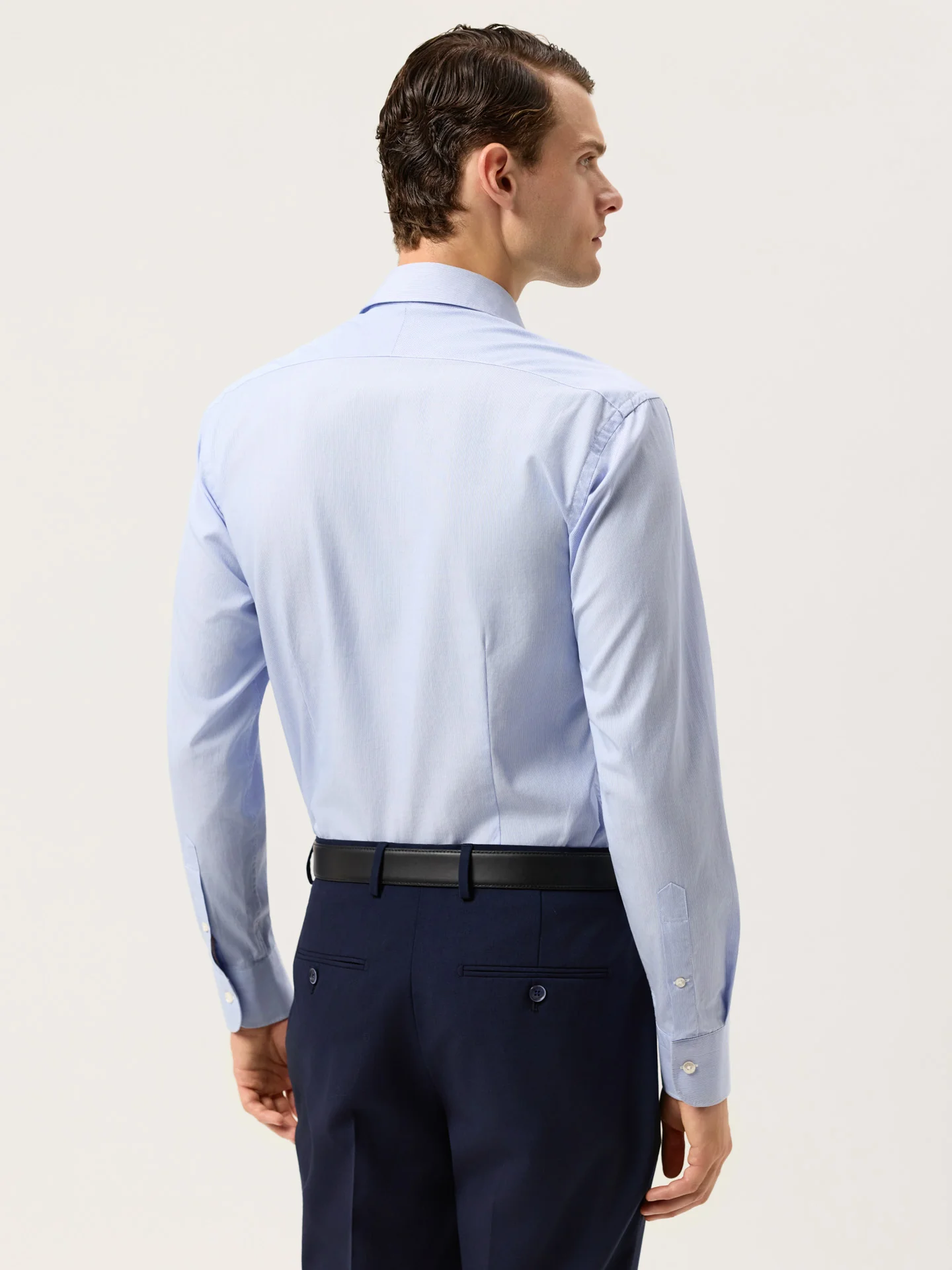 Camisa Formal Slim Fit de Riscas com Colarinho Newport - Image 3