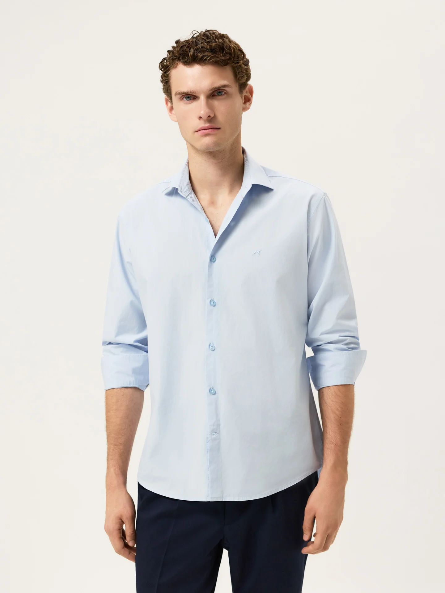 Camisa Regular Fit em Popeline Overdye com Colarinho Aberto - Image 17