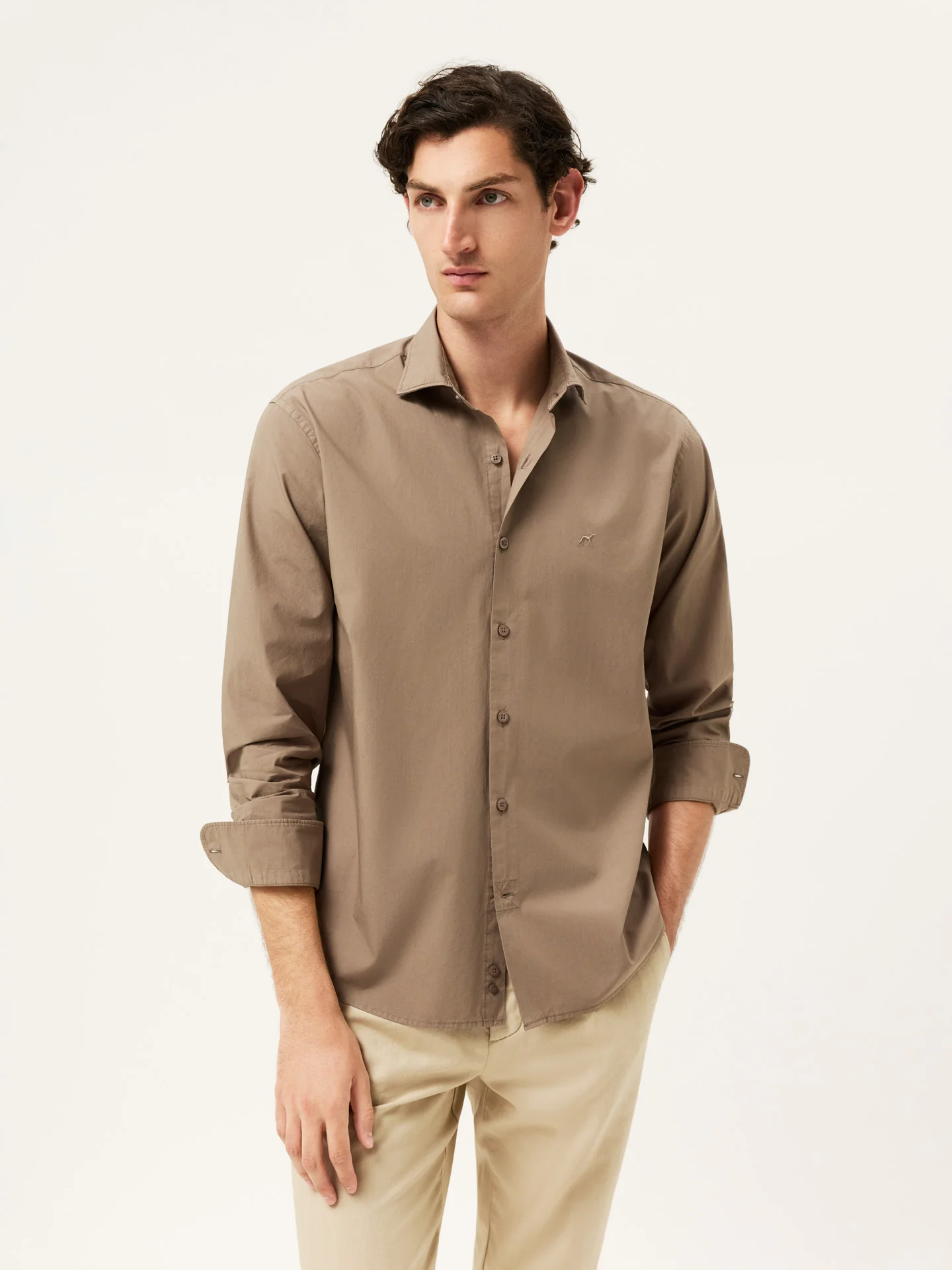 Camisa Regular Fit em Popeline Overdye com Colarinho Aberto - Image 22