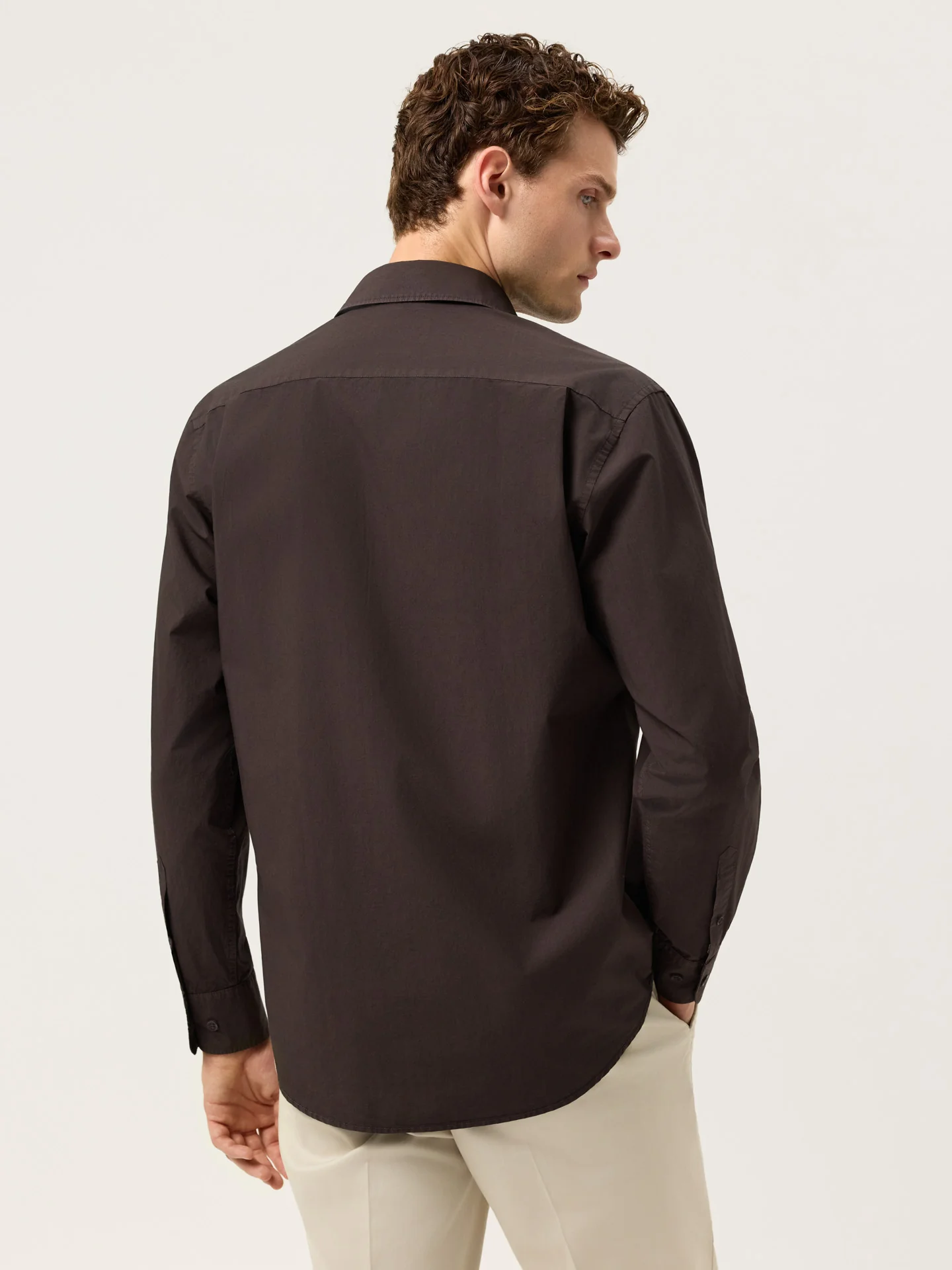 Camisa Regular Fit em Popeline Overdye com Colarinho Aberto - Image 3