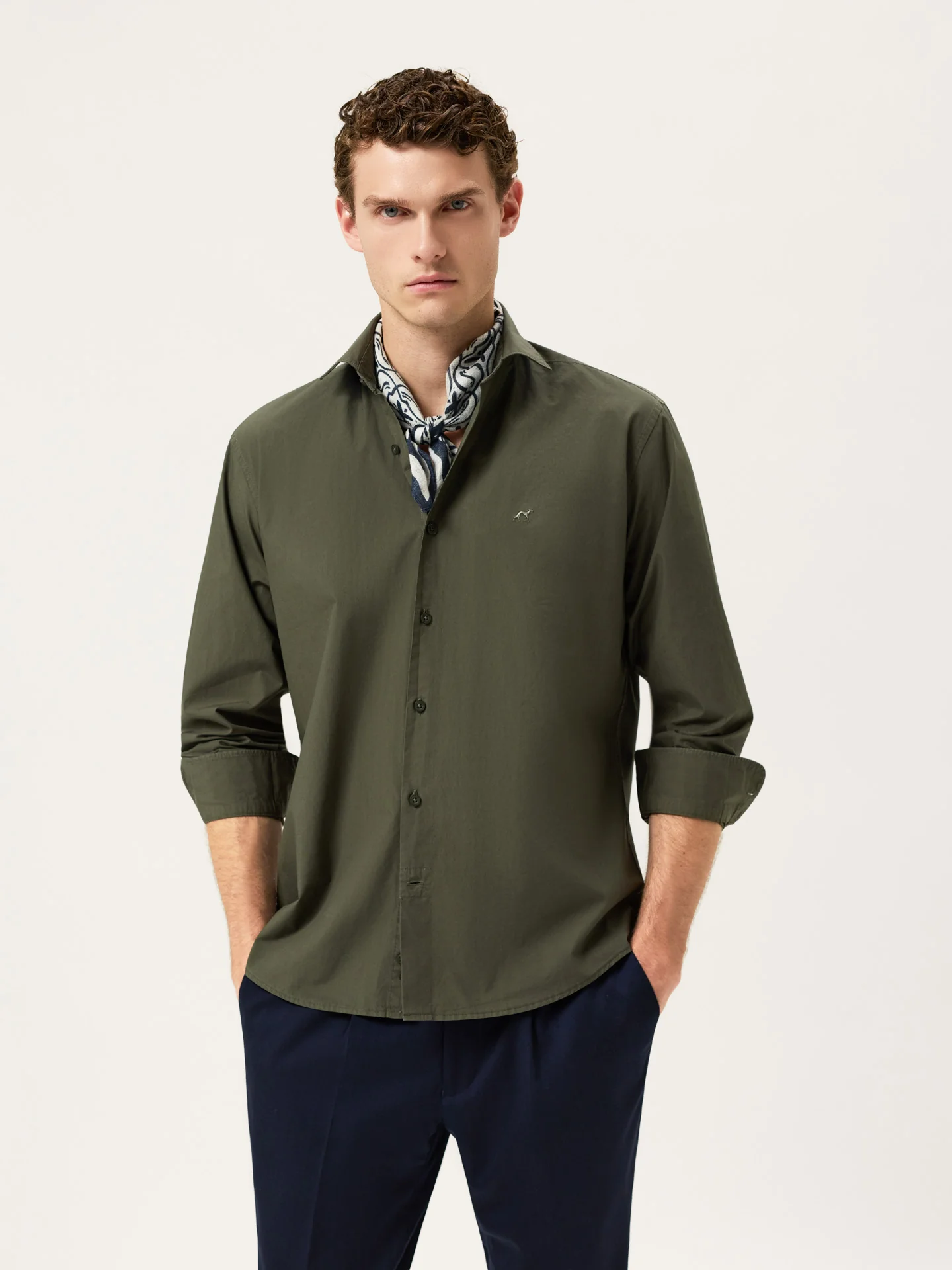 Camisa Regular Fit em Popeline Overdye com Colarinho Aberto - Image 5