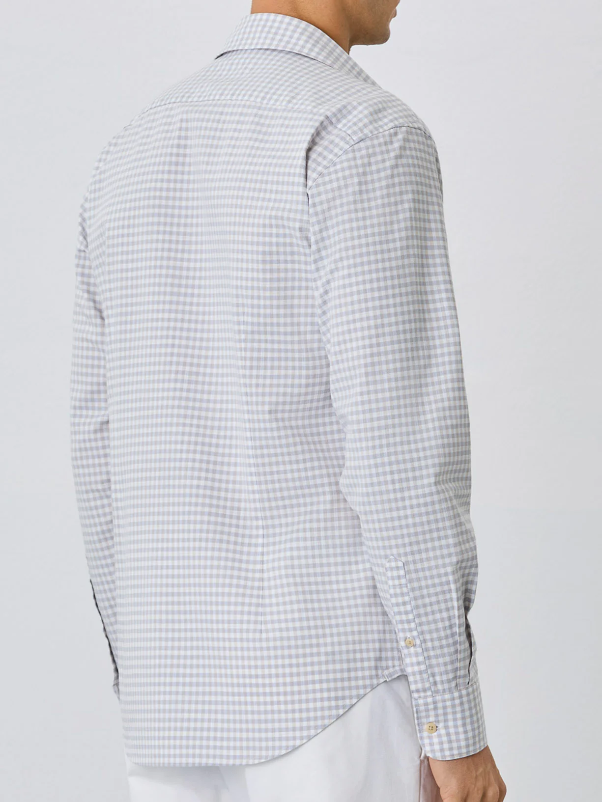 Camisa Slim Fit Com Colarinho Aberto Em Algodão BCI Com Xadrez - Image 3