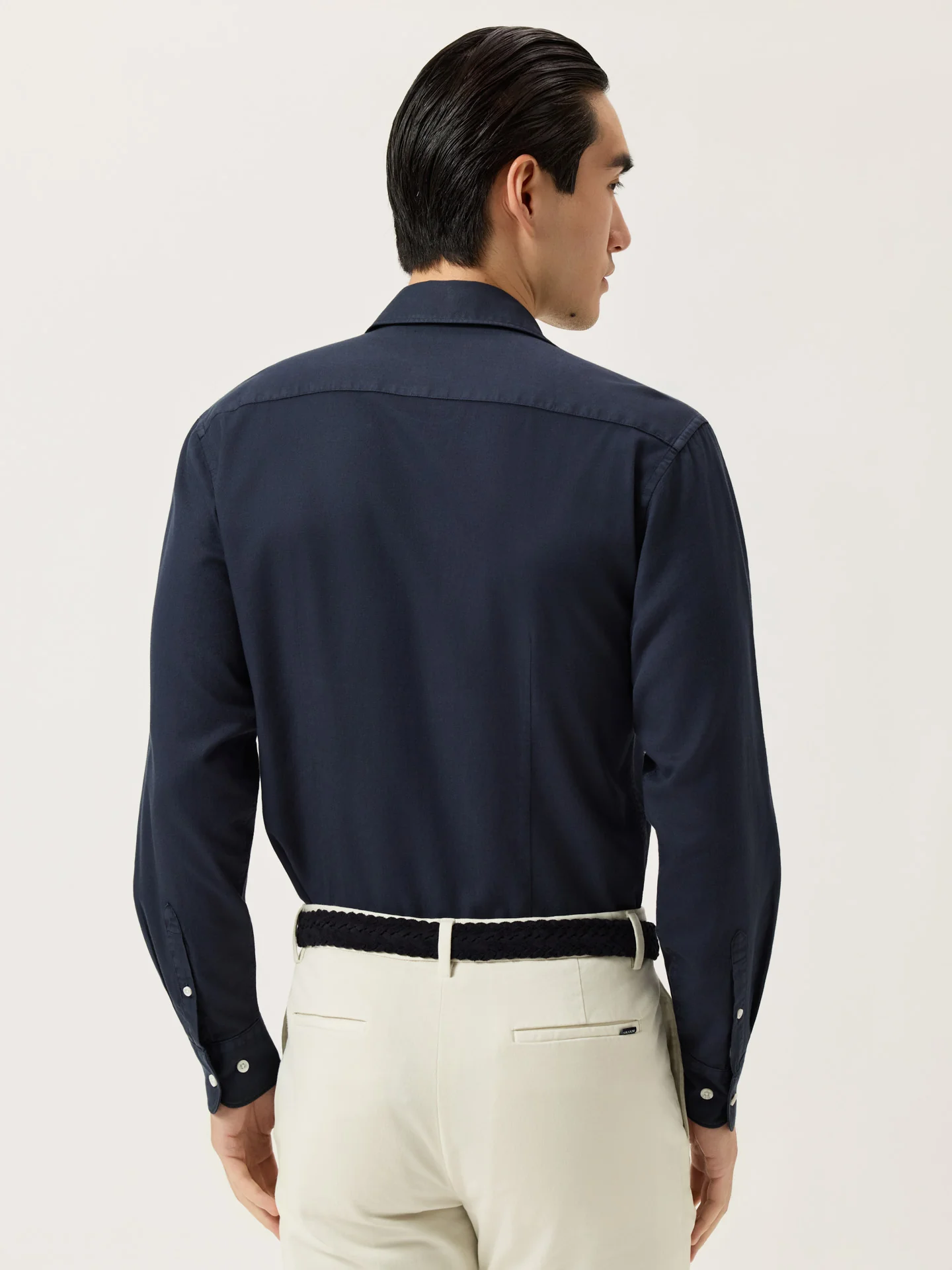 Camisa Slim Fit de Algodão Estruturado Garment Dye - Image 3