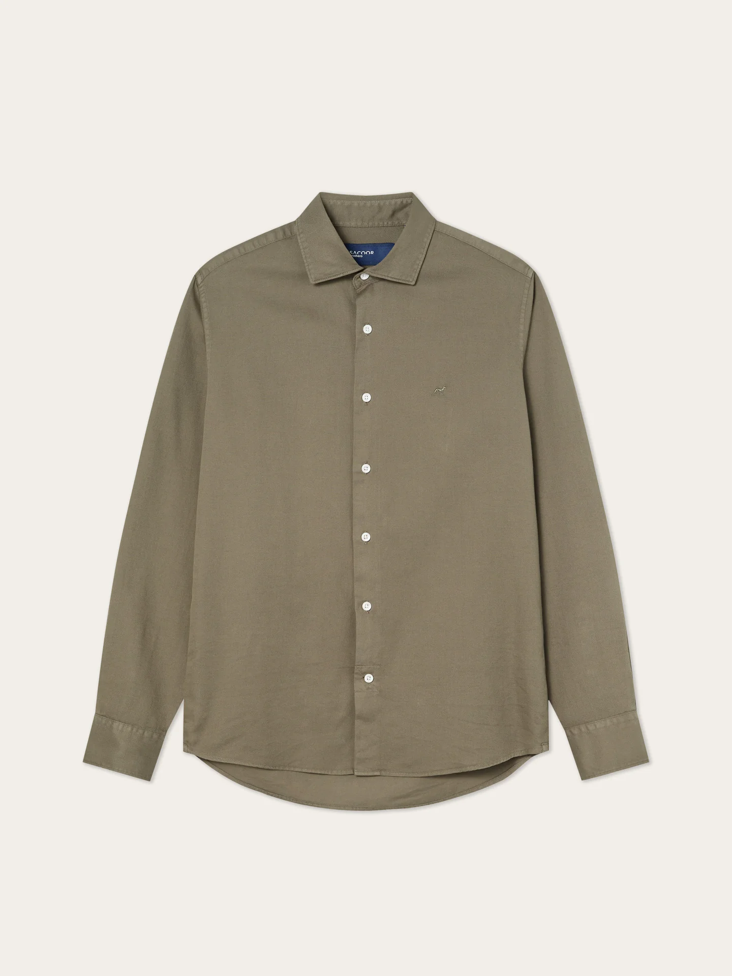 Camisa Slim Fit de Algodão Estruturado Garment Dye - Image 8