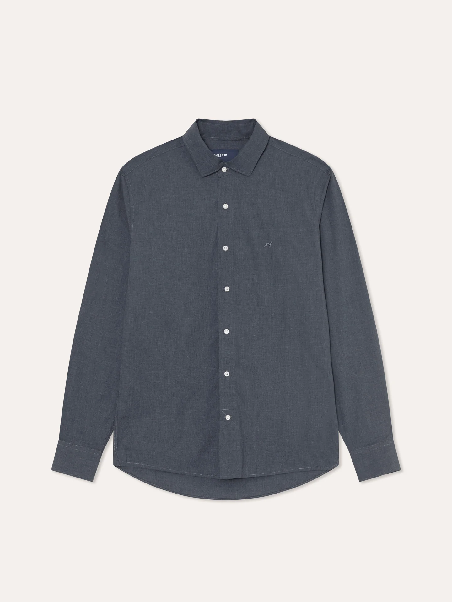 Camisa slim fit de algodão mescla com colarinho aberto - Image 22