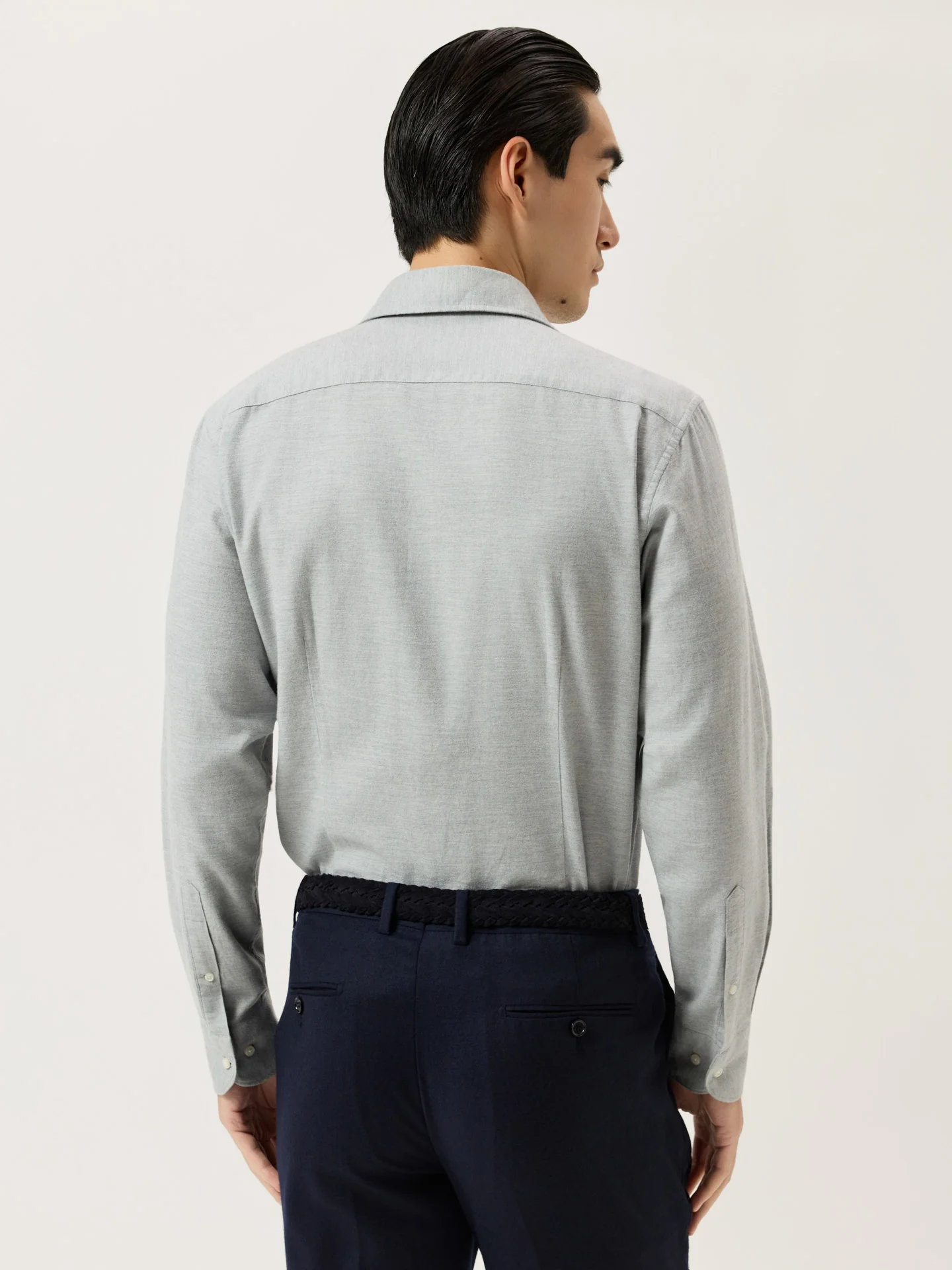 Camisa Slim Fit em Flanela de Algodão Suave com Colarinho Newport - Image 10