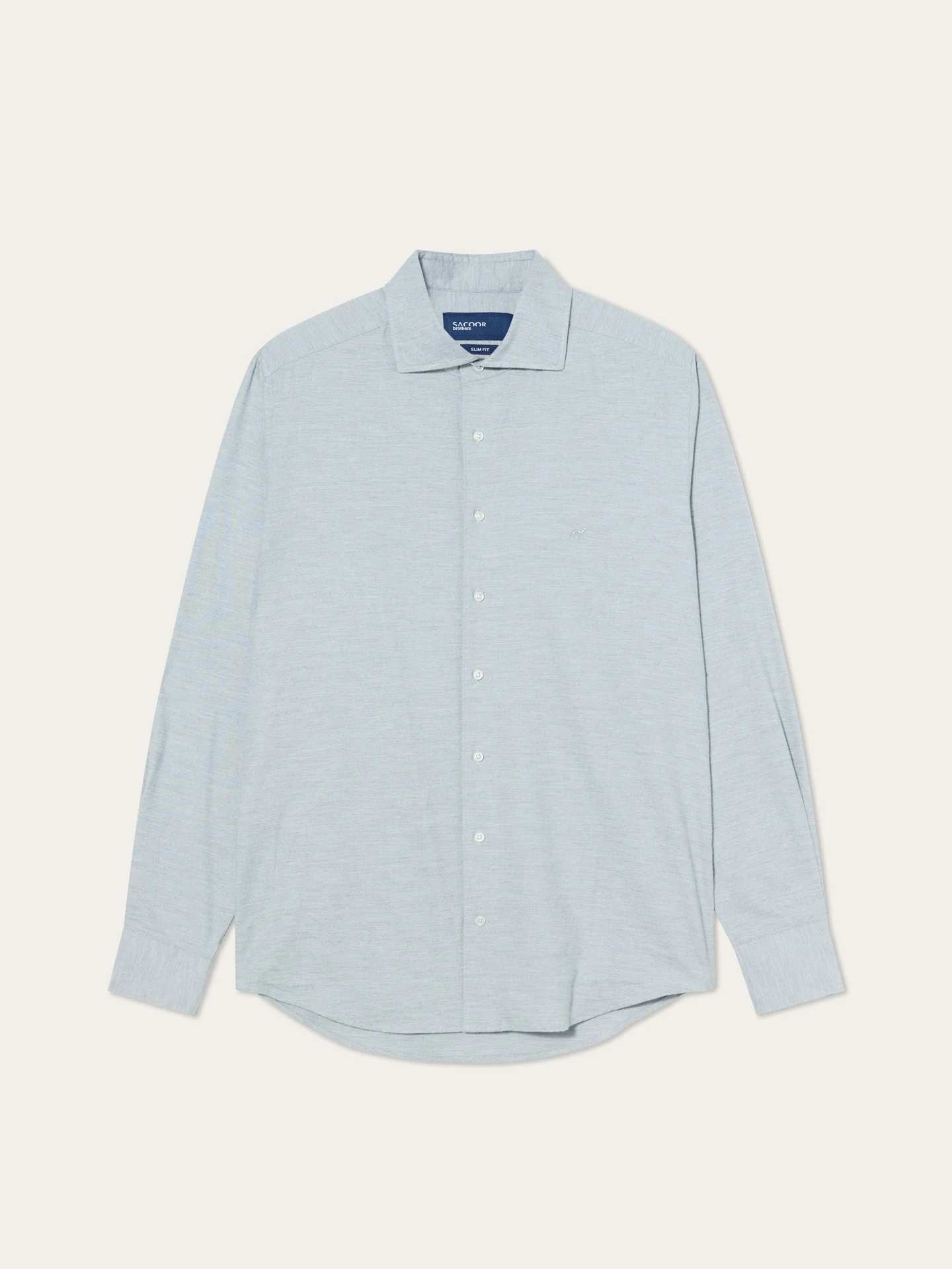 Camisa Slim Fit em Flanela de Algodão Suave com Colarinho Newport - Image 11