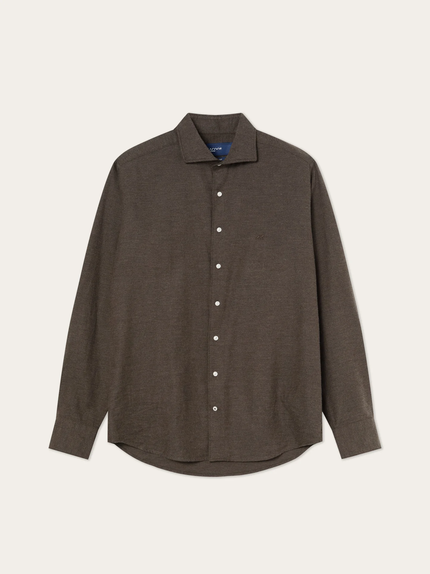 Camisa Slim Fit em Flanela de Algodão Suave com Colarinho Newport - Image 4