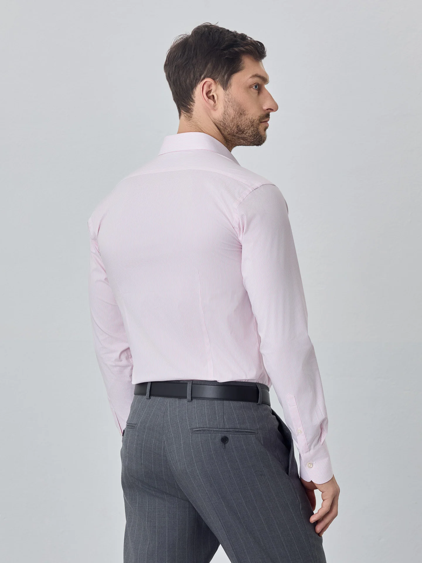 Camisa slim fit em popelina riscas k-easy - Image 4