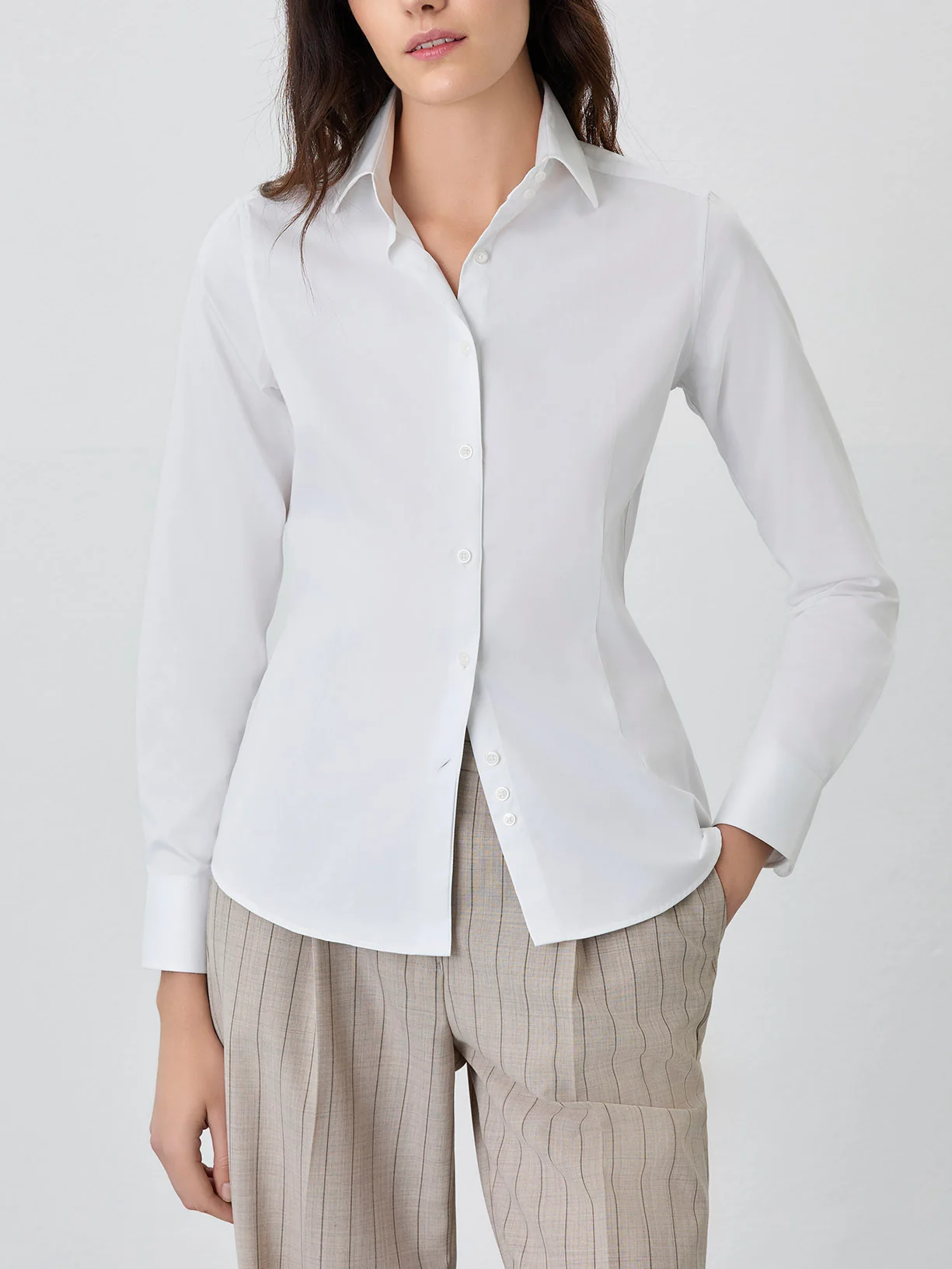 Camisa Slim Fit Em Popeline De Algodão Easy Care - Image 15