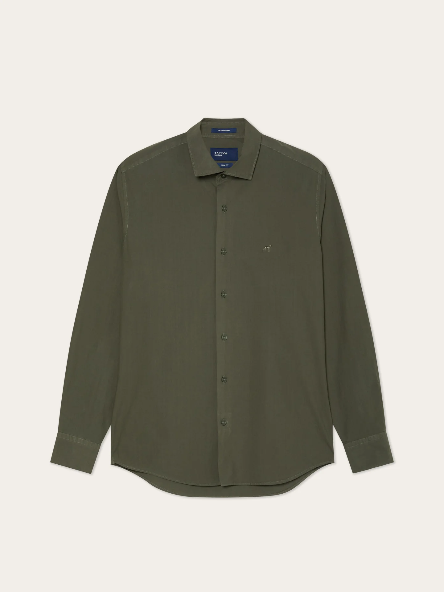 Camisa Slim Fit em Popeline Overdye com Colarinho Aberto - Image 12