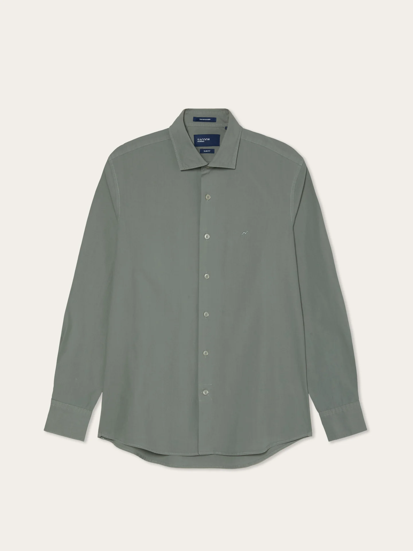 Camisa Slim Fit em Popeline Overdye com Colarinho Aberto - Image 20