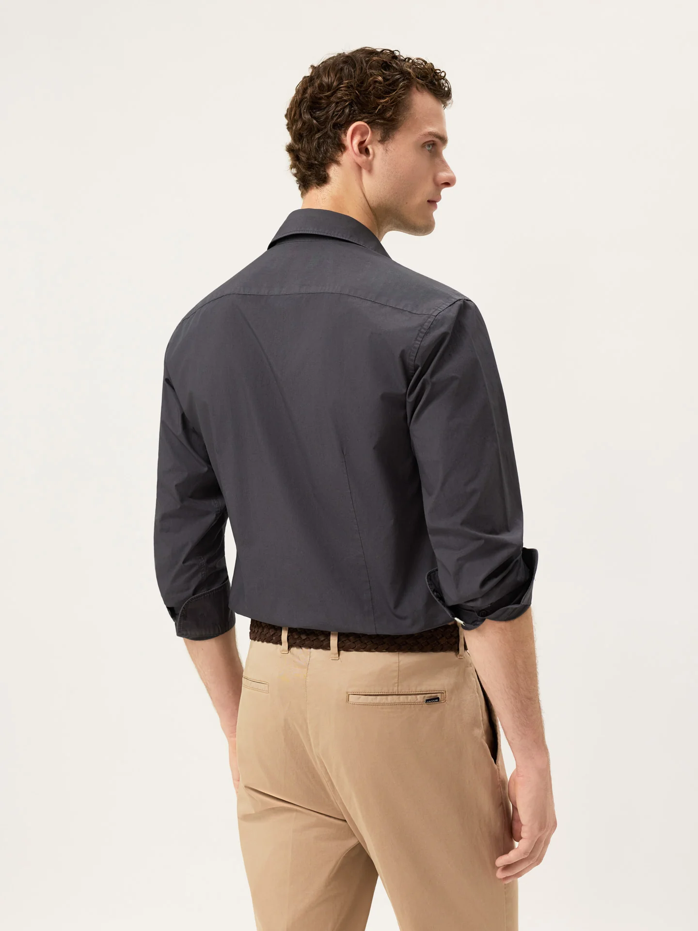 Camisa Slim Fit em Popeline Overdye com Colarinho Aberto - Image 23