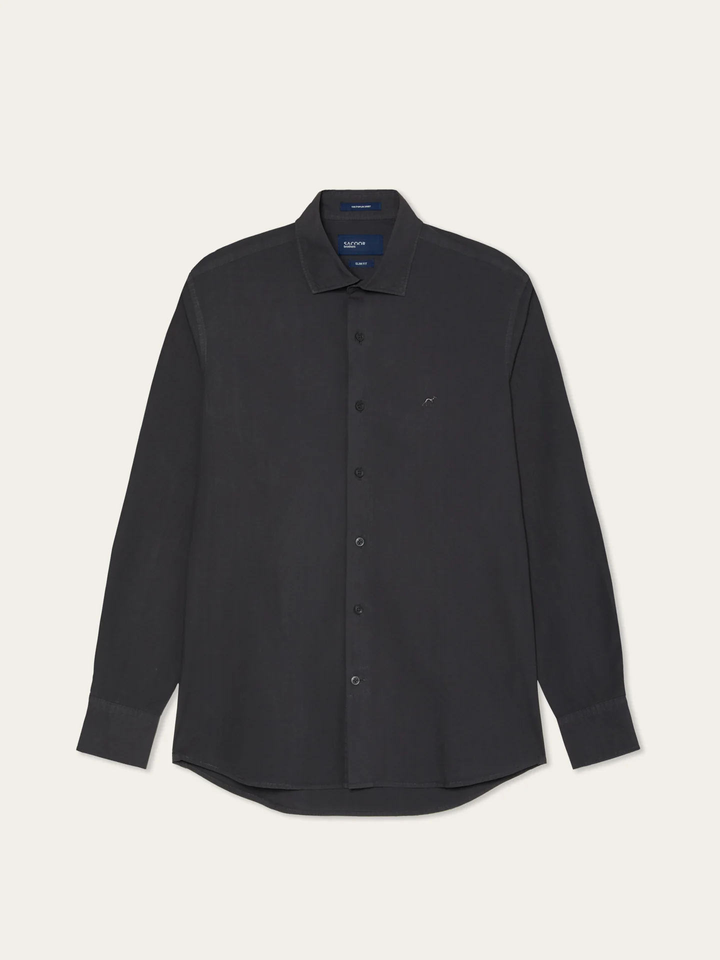 Camisa Slim Fit em Popeline Overdye com Colarinho Aberto - Image 24