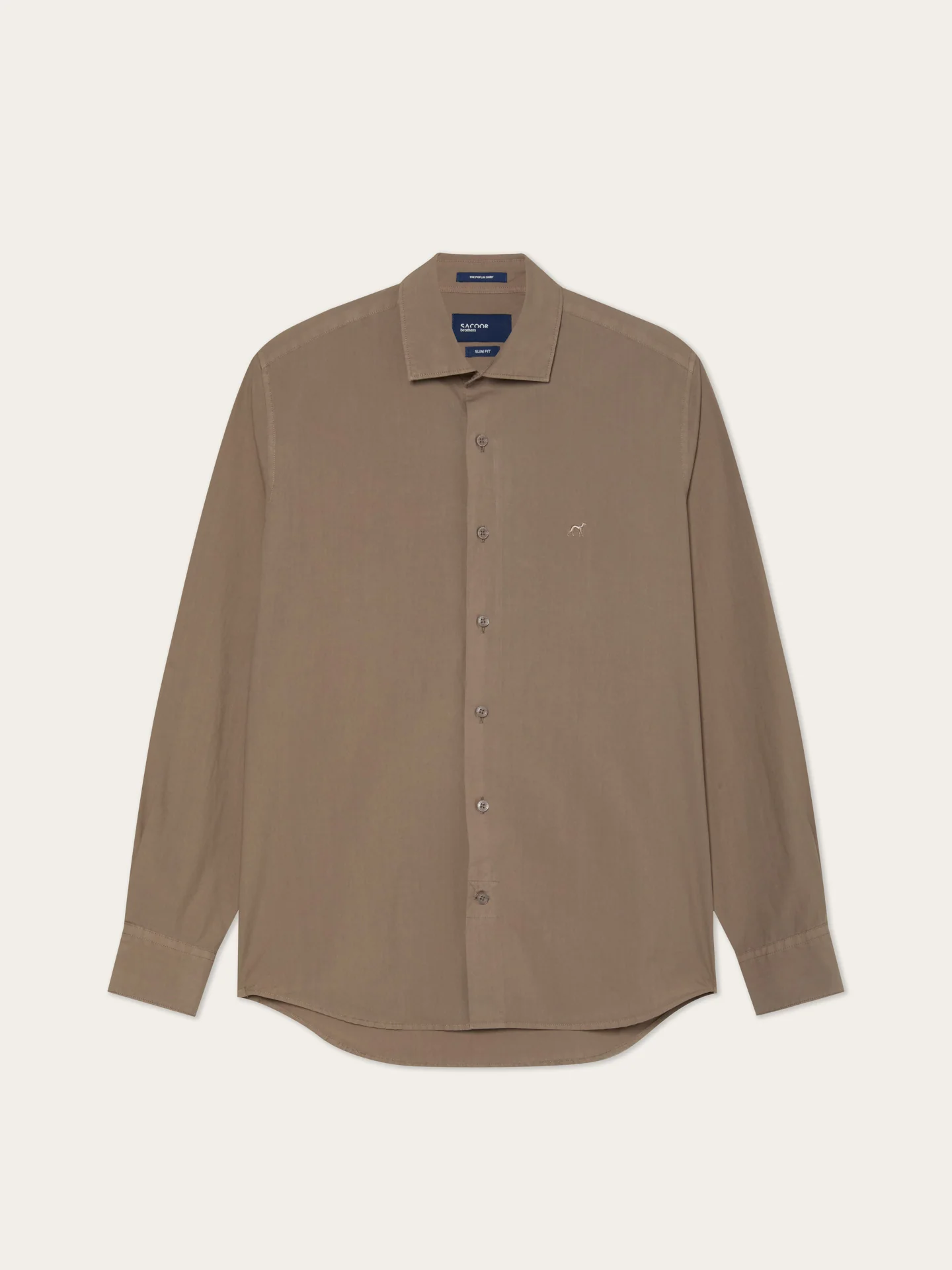 Camisa Slim Fit em Popeline Overdye com Colarinho Aberto - Image 32