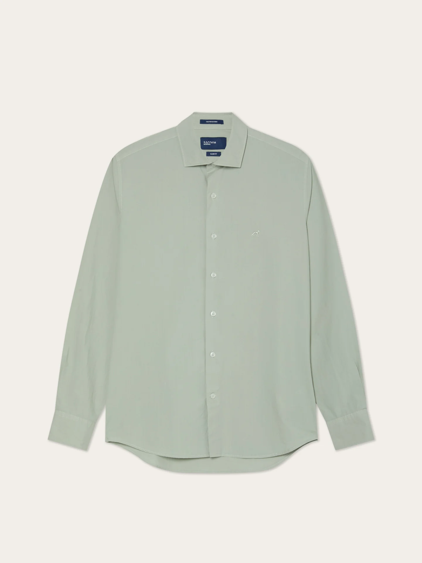 Camisa Slim Fit em Popeline Overdye com Colarinho Aberto - Image 36