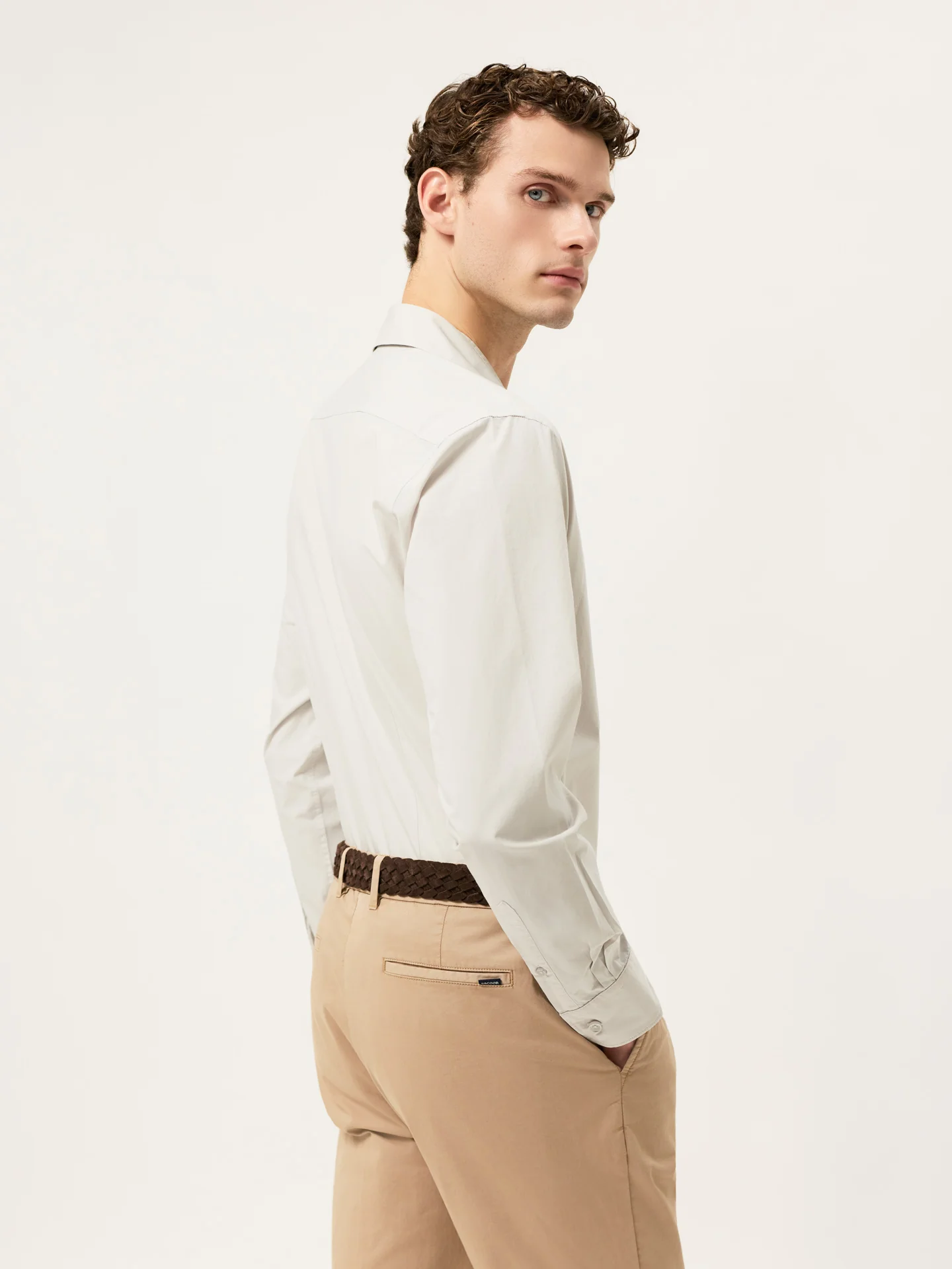 Camisa Slim Fit em Popeline Overdye com Colarinho Aberto - Image 39