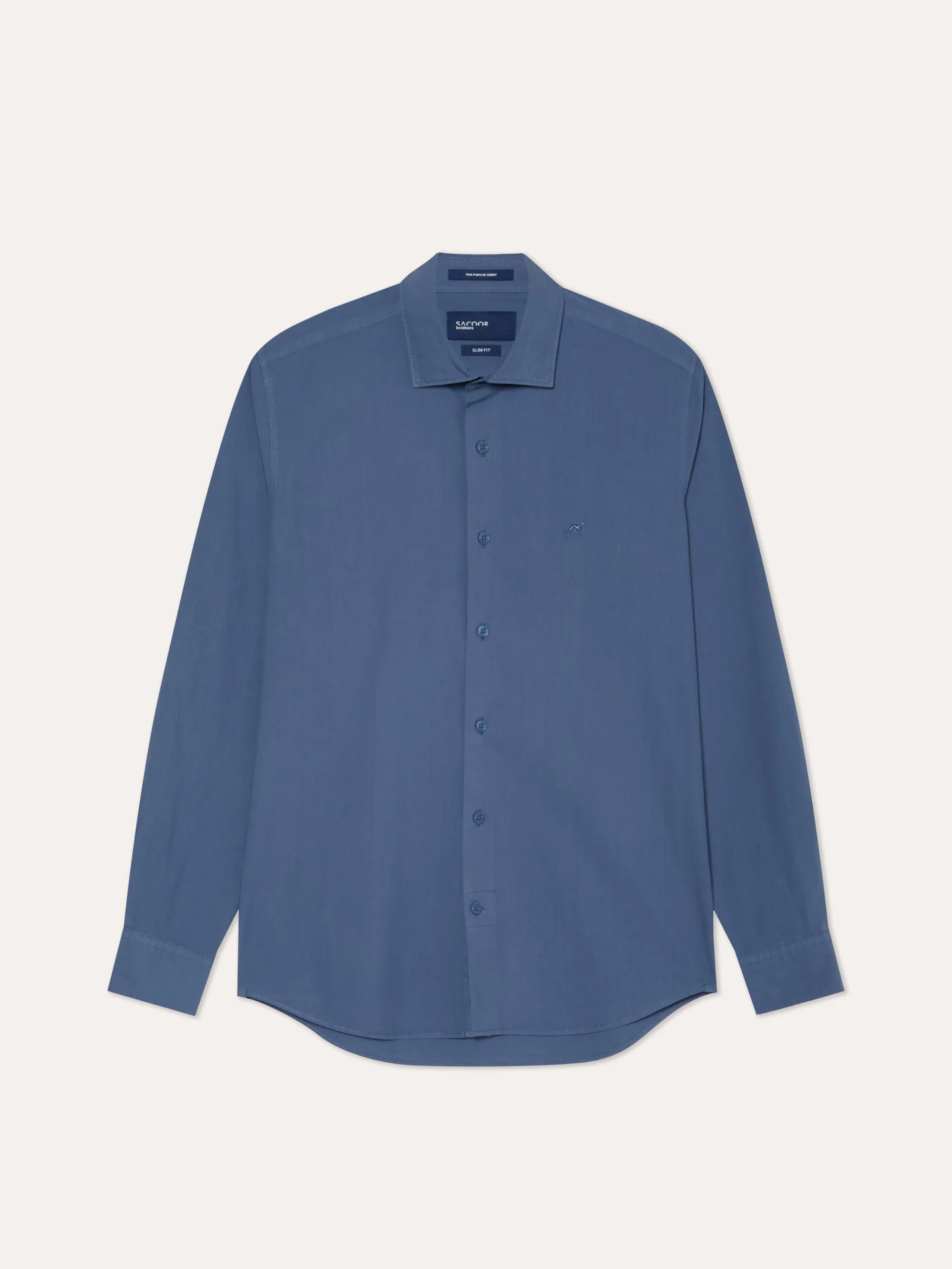 Camisa Slim Fit em Popeline Overdye com Colarinho Aberto - Image 4