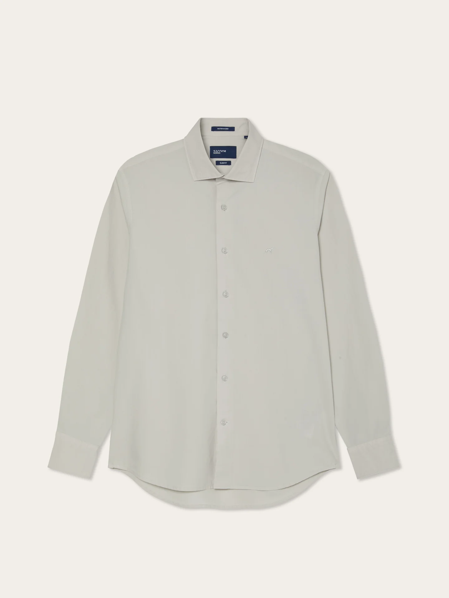 Camisa Slim Fit em Popeline Overdye com Colarinho Aberto - Image 40