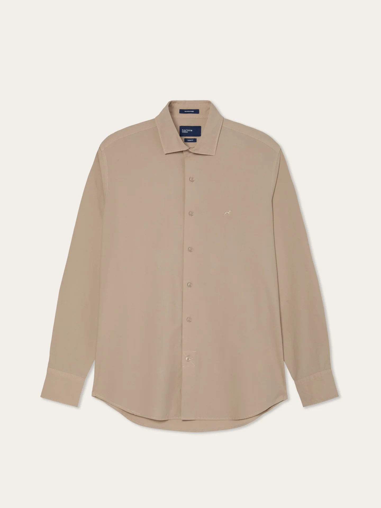 Camisa Slim Fit em Popeline Overdye com Colarinho Aberto - Image 52