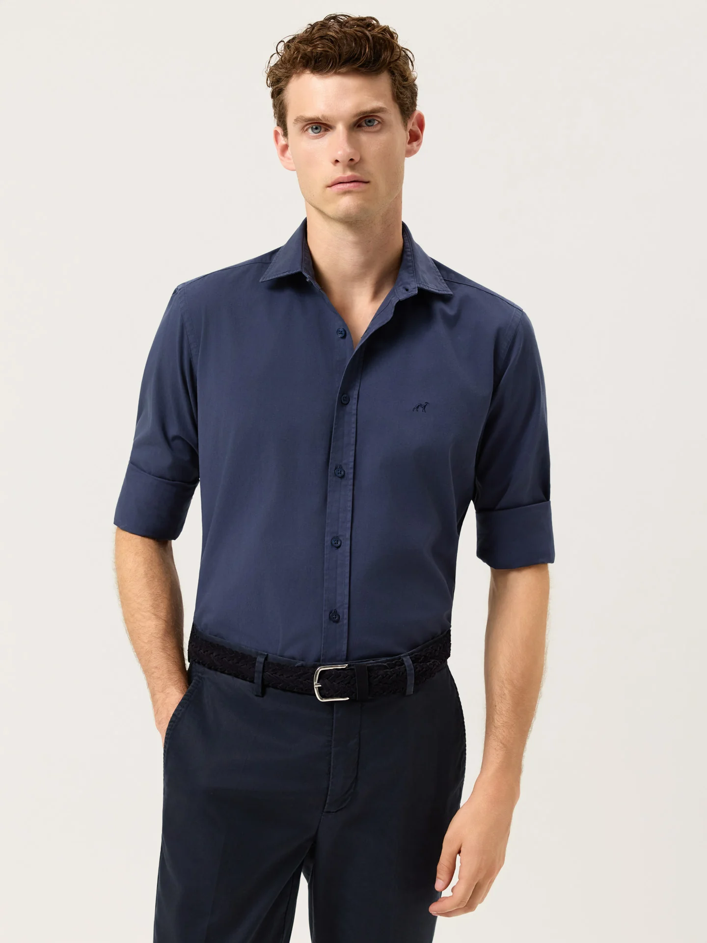Camisa Slim Fit em Sarja de Algodão Macio Garment Dye - Image 13