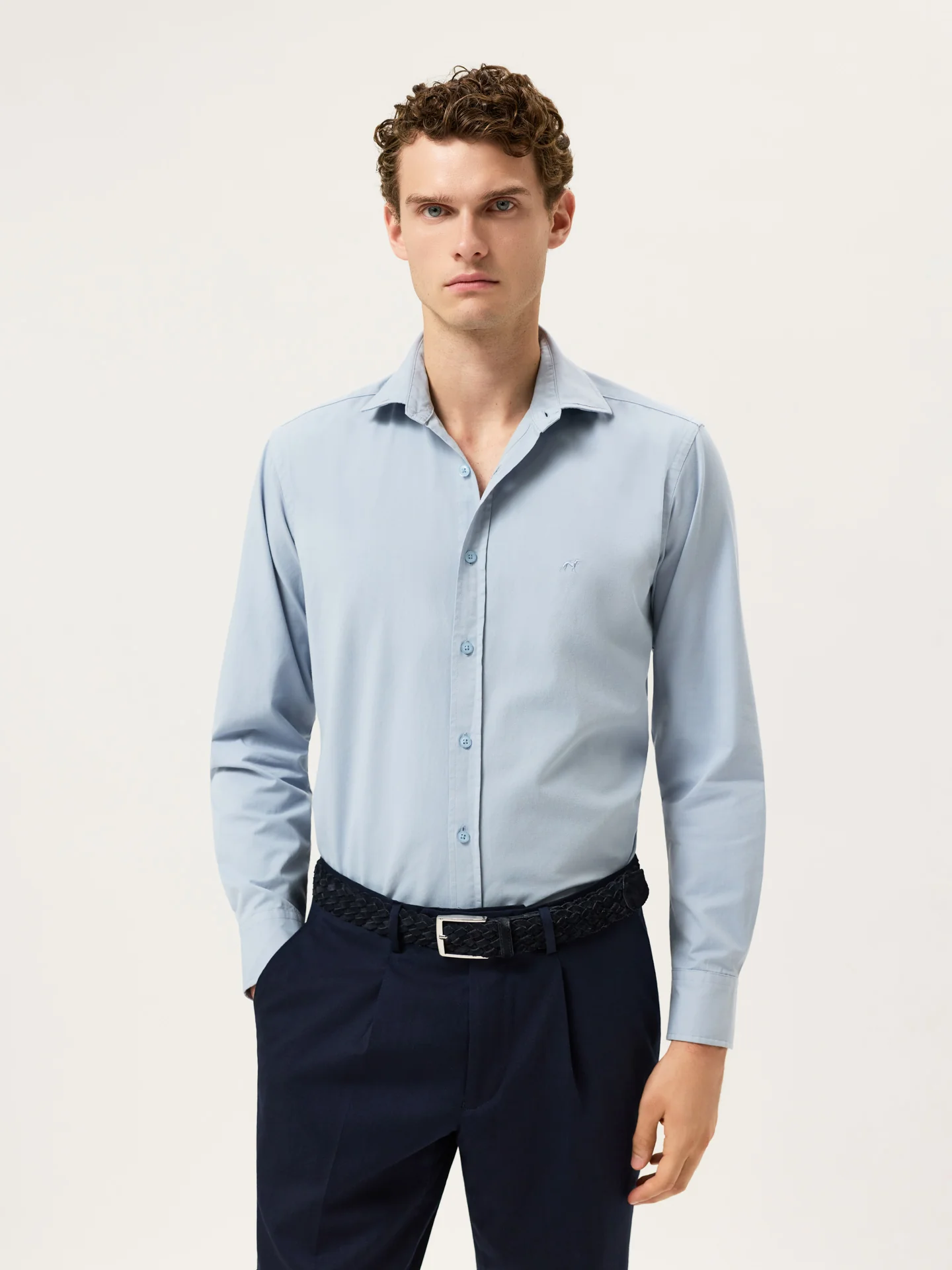 Camisa Slim Fit em Sarja de Algodão Macio Garment Dye - Image 5