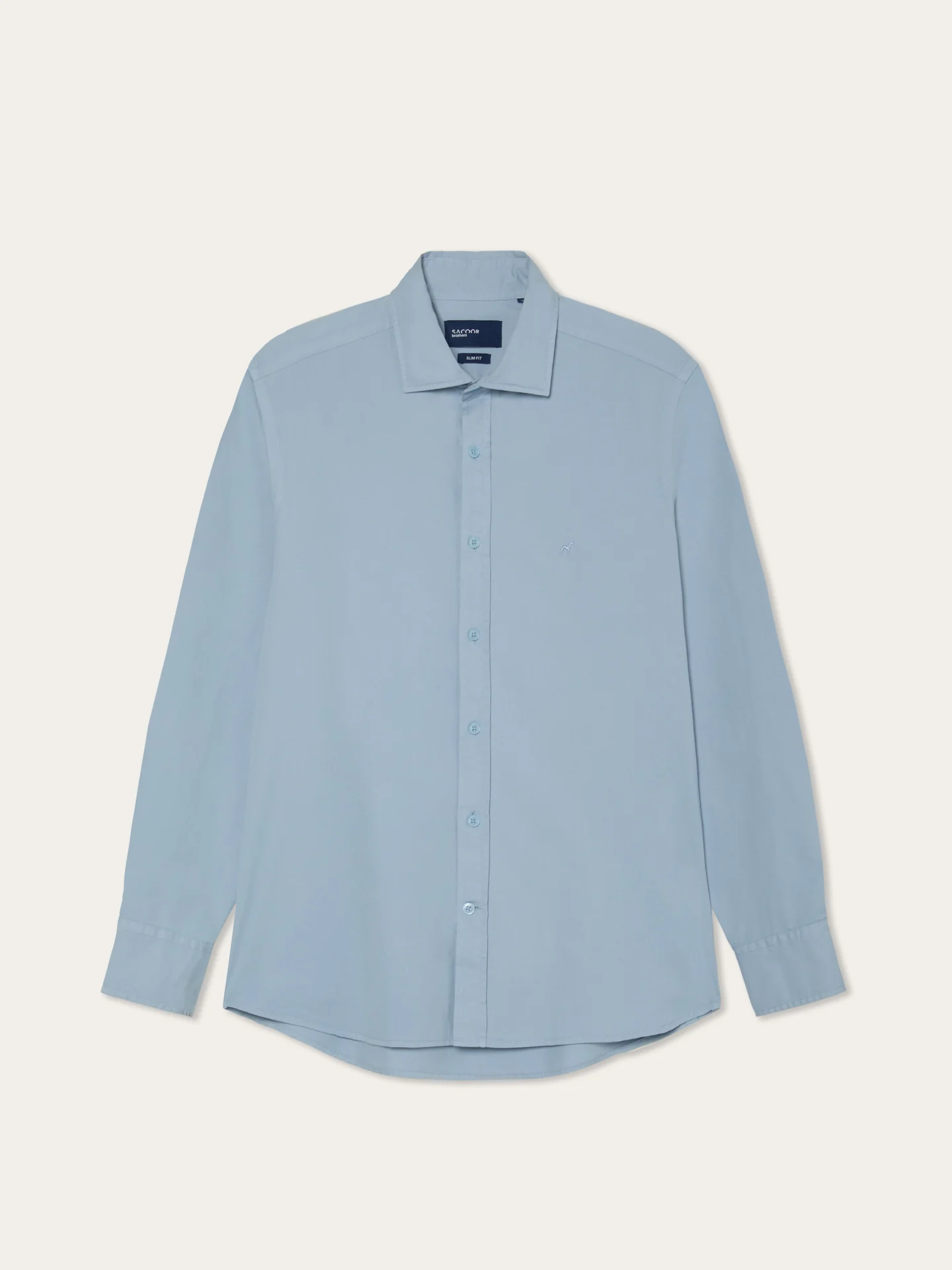 Camisa Slim Fit em Sarja de Algodão Macio Garment Dye - Image 8