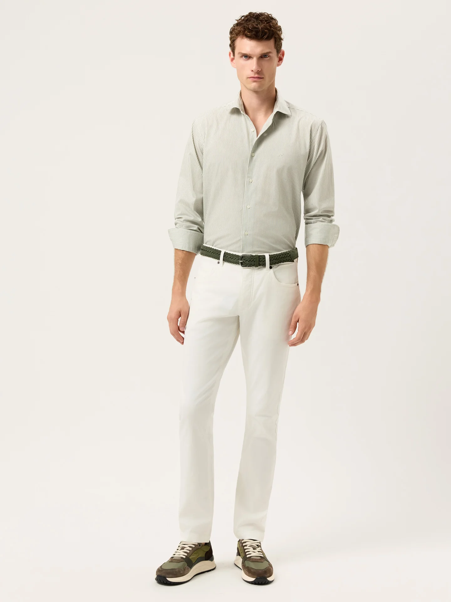 Camisa Slim Fit Pyrus de Riscas com Acabamento Acetinado Suave - Image 3