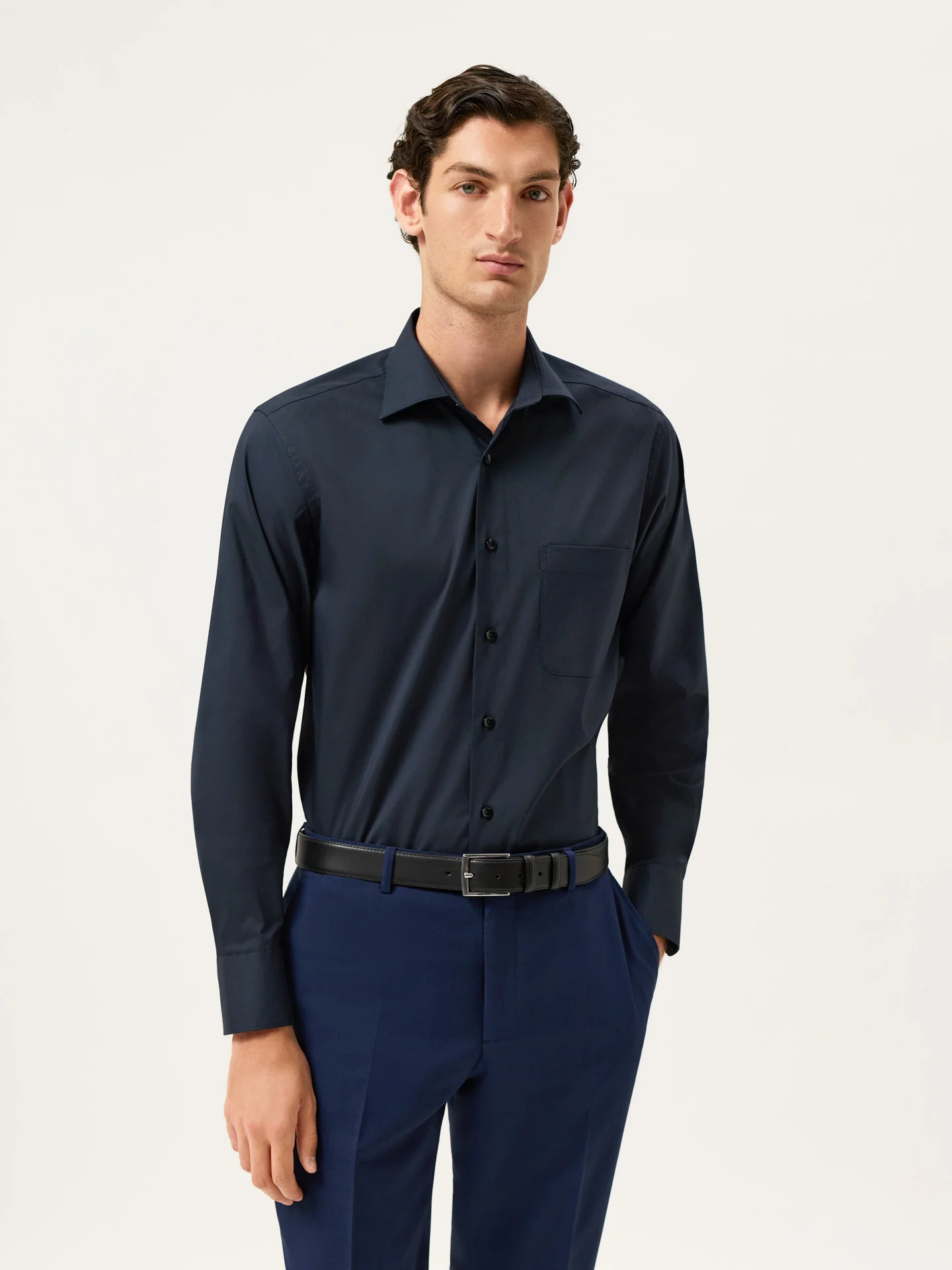 Camisa Travel Regular Fit em Algodão com Elasticidade com Colarinho Oxford e Bolso no Peito - Image 10