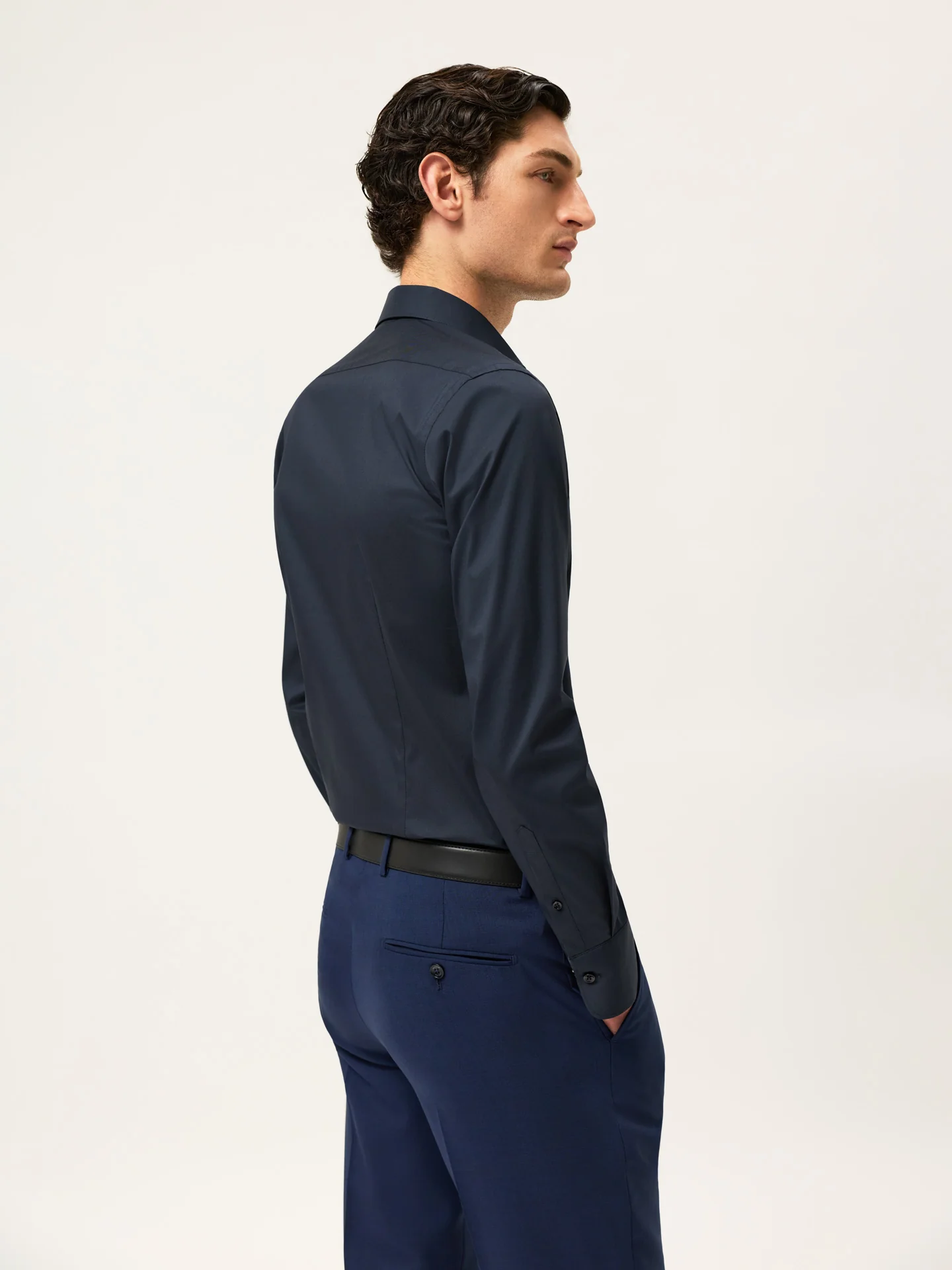 Camisa Travel Slim Fit em Algodão com Elasticidade com Colarinho Dublin - Image 12