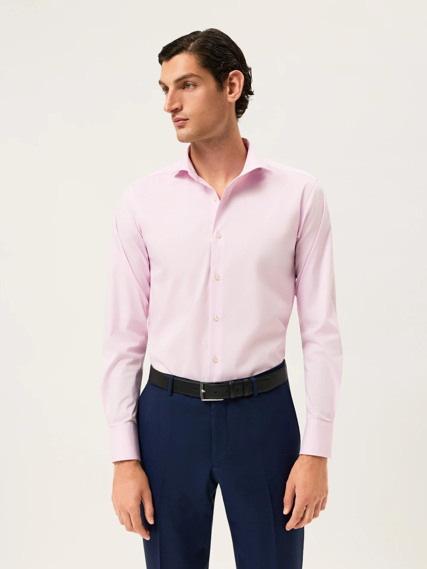 Camisa Travel Slim Fit em Algodão com Elasticidade com Colarinho Dublin - Image 19