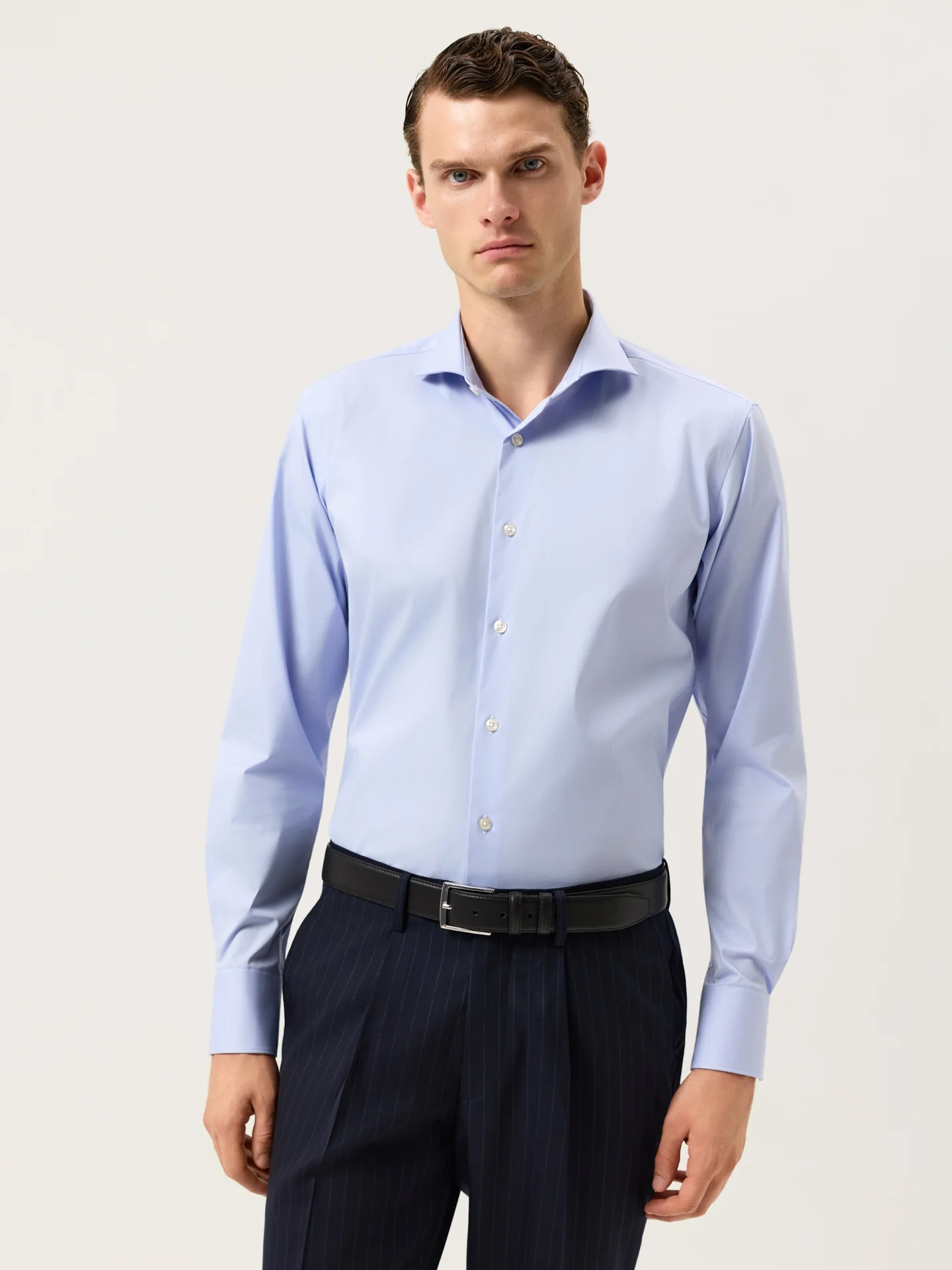 Camisa Travel Slim Fit em Algodão com Elasticidade com Colarinho Dublin - Image 6