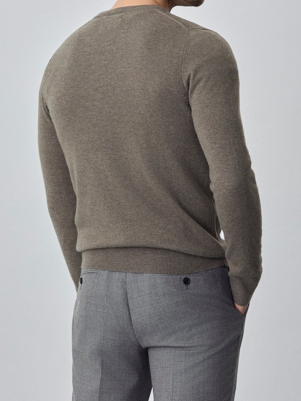 Camisola de decote redondo de manga comprida lavável na máquina em mistura de lambswool - Image 12