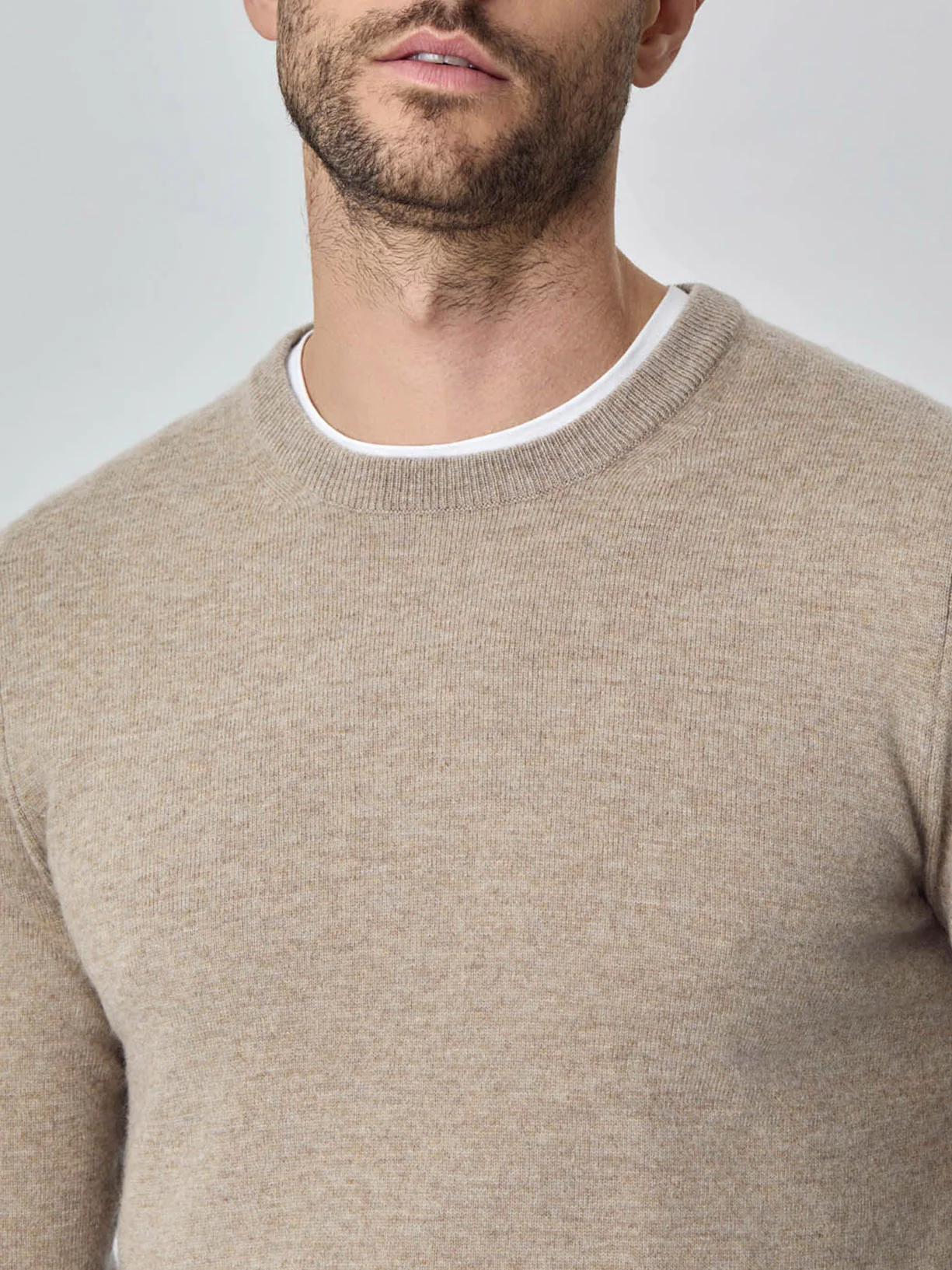 Camisola de decote redondo de manga comprida lavável na máquina em mistura de lambswool - Image 3