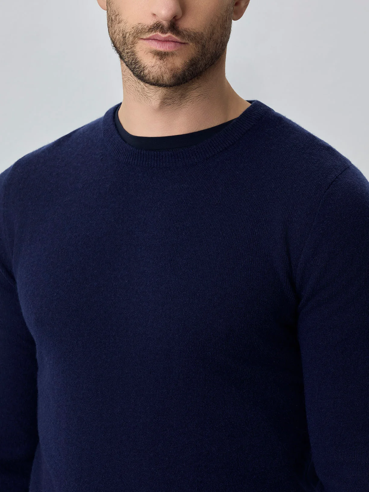 Camisola de decote redondo de manga comprida lavável na máquina em mistura de lambswool - Image 5