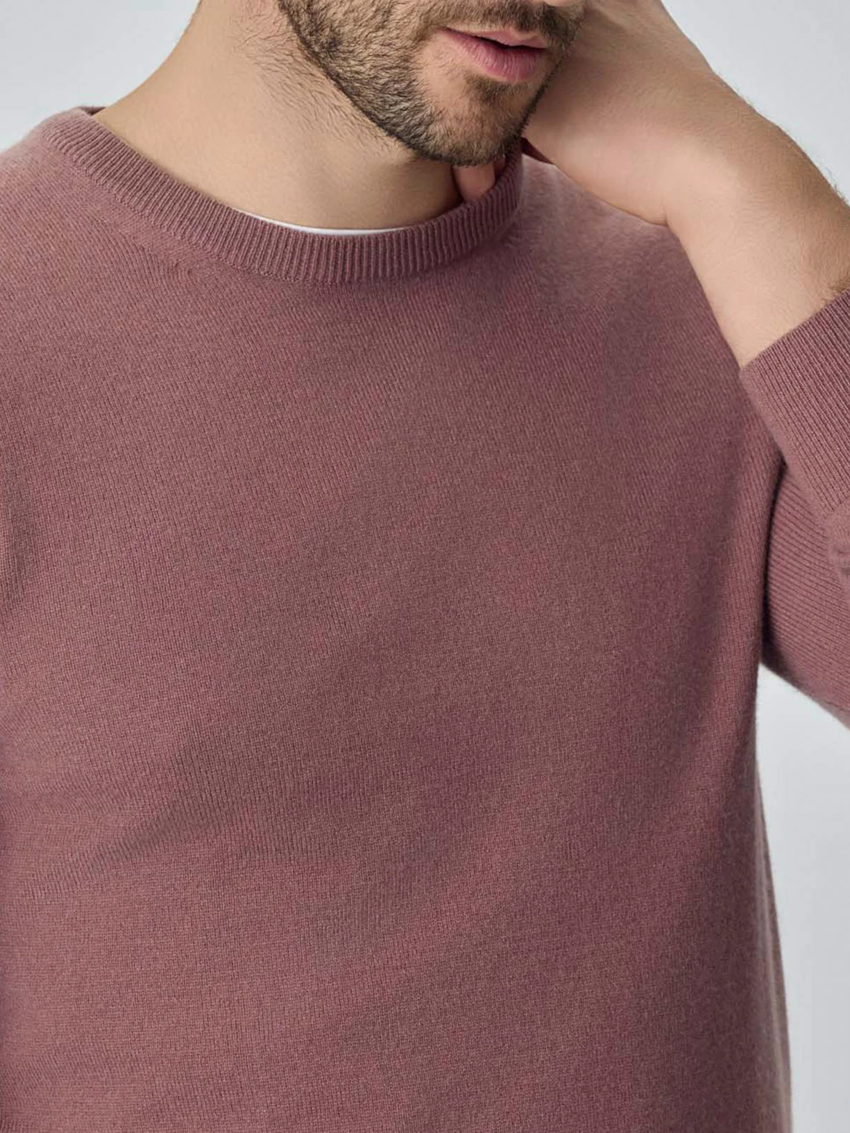 Camisola de decote redondo de manga comprida lavável na máquina em mistura de lambswool - Image 8